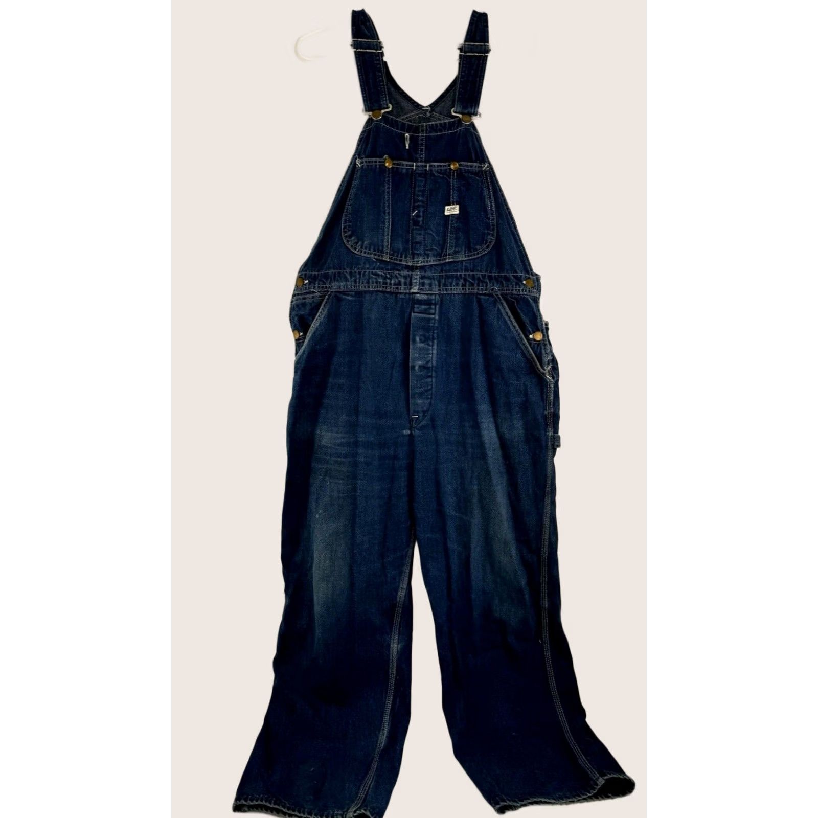 Lee VINTAGE LEE SANFORIZED UNION MADE USA Denim Overalls 36 x 29 Distressed Blue Mens Size US 36 / EU 52 - 1 Thumbnail
