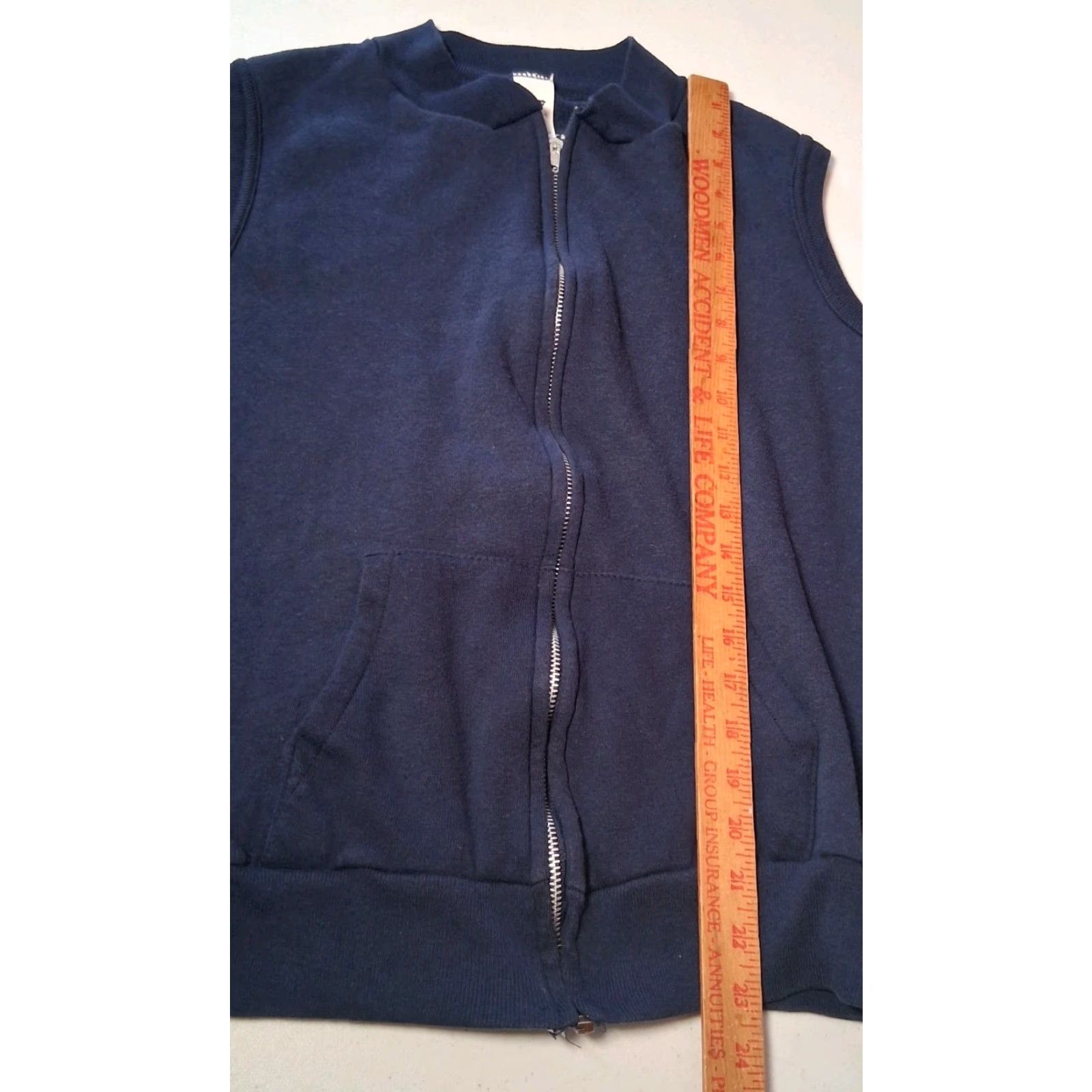 Vintage VINTAGE Unbranded Sleeveless Sweatshirt Vest M Blue Zip Mock Neck Activewear Sportswear USA Made Men N/A Size US M / EU 48-50 / 2 - 5 Thumbnail