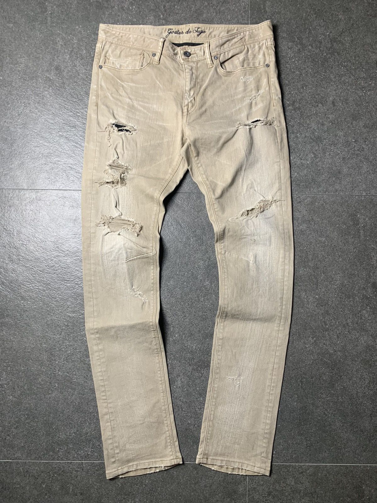 GOSTAR DE FUGA × If Six Was Nine × Le Grande Bleu (L.G.B.) 2000s Gostar de Fuga Distressed Washed Jeans Vkei Size US 32 / EU 48 - 2 Thumbnail