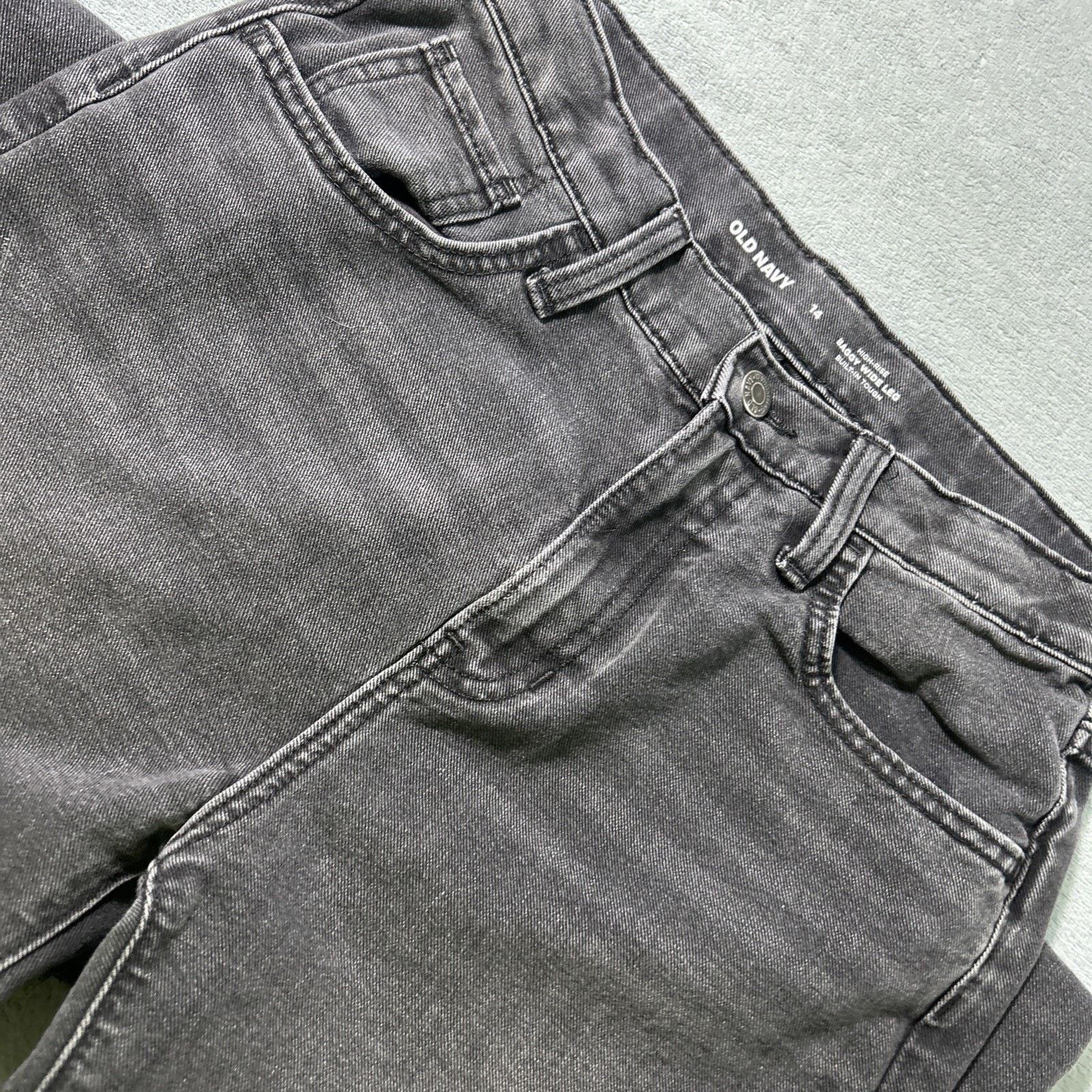 Old Navy Beyond Baggy Jeans Womens 14 28x25 Raw Hems Hamilton Wide Size 36" / US 14 / IT 50 - 8 Thumbnail