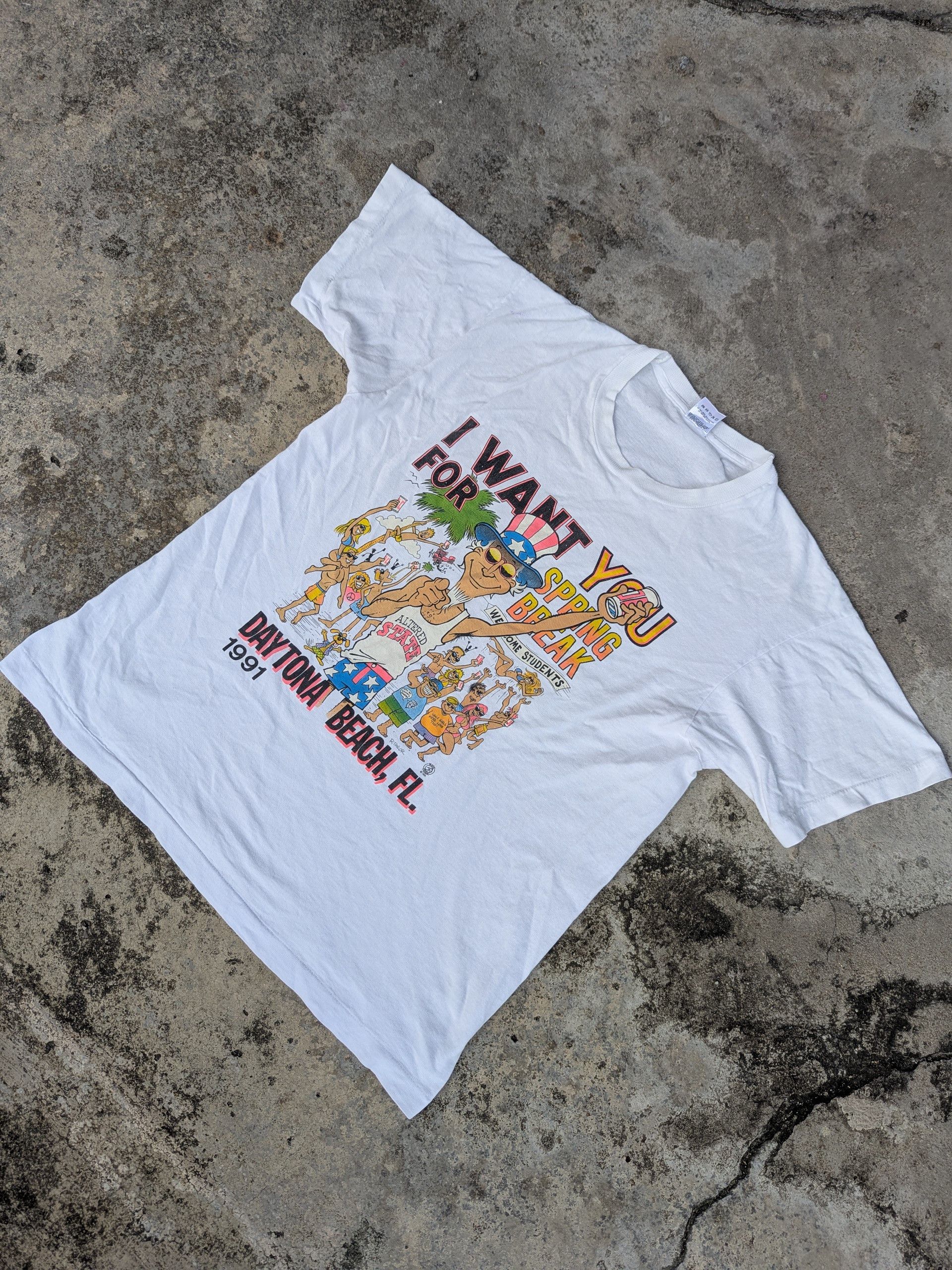 Daytona × Fruit Of The Loom × Vintage Vintage 90s Abraham Lincoln Daytona Beach Summer Party Tee Size US M / EU 48-50 / 2 - 2 Thumbnail