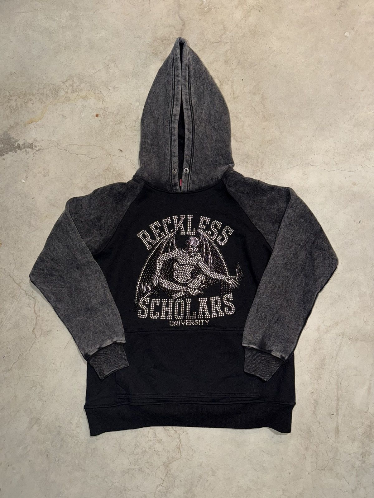 Reckless Scholars Reckless Scholars University Stonewashed Studded Hoodie Size US M / EU 48-50 / 2 - 1 Thumbnail