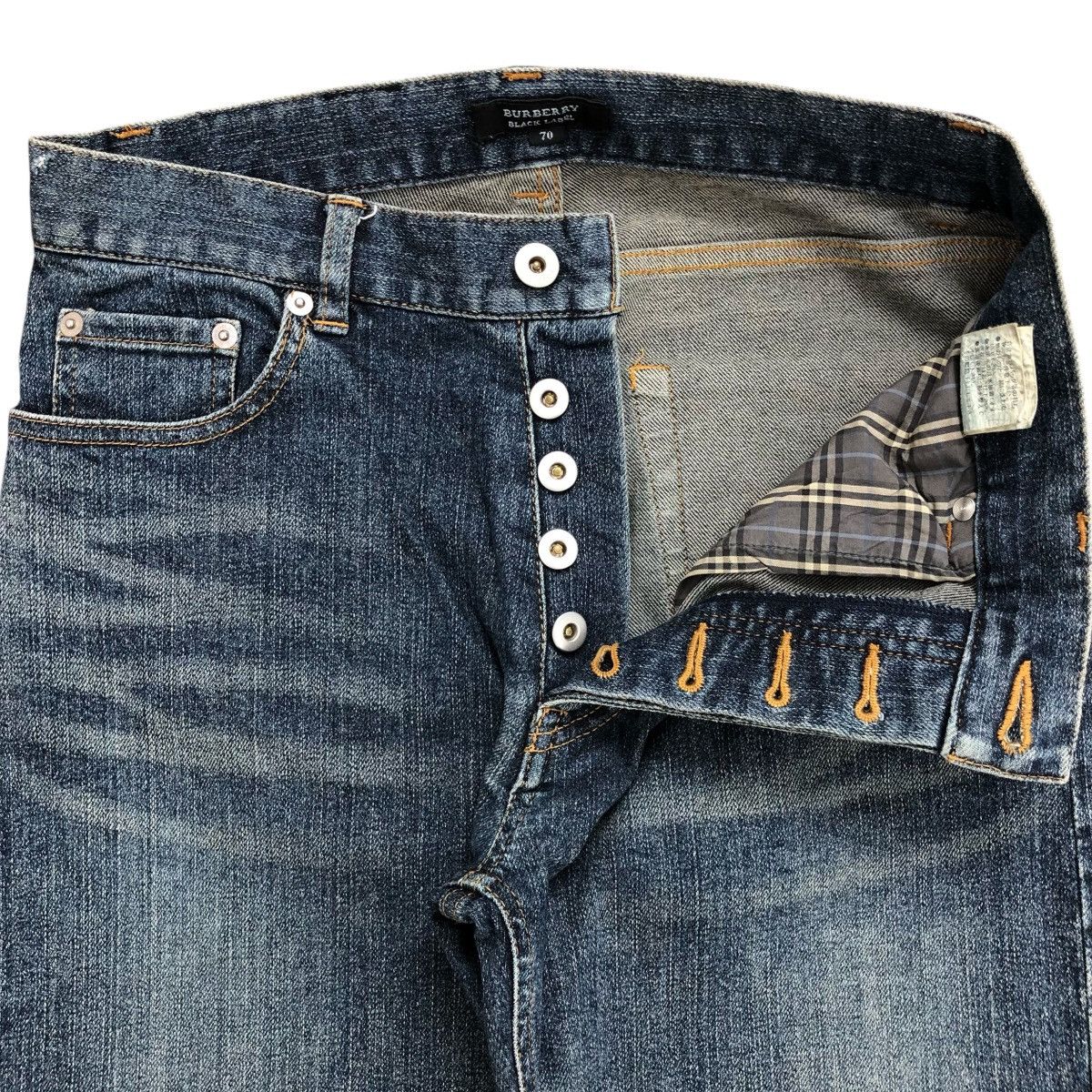 Black Label × Burberry × Designer Vintage Burberry Black Label Black Wased Faded Denim Size US 27 - 5 Thumbnail