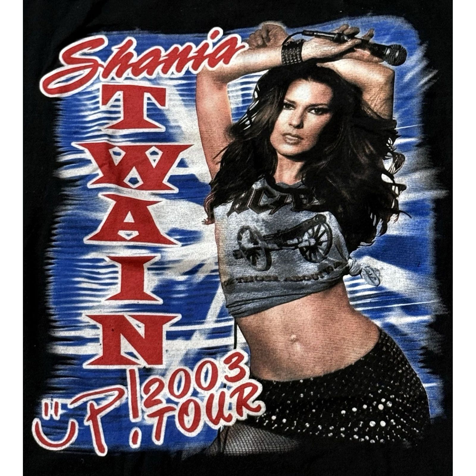 NFL VINTAGE Shania Twain ‘Up! 2003 Tour’ T-Shirt Large NFL Black Crew Neck Short Sleeve Graphic Print 2000s Unisex Adults Mens Womens Size US L / EU 52-54 / 3 - 3 Thumbnail