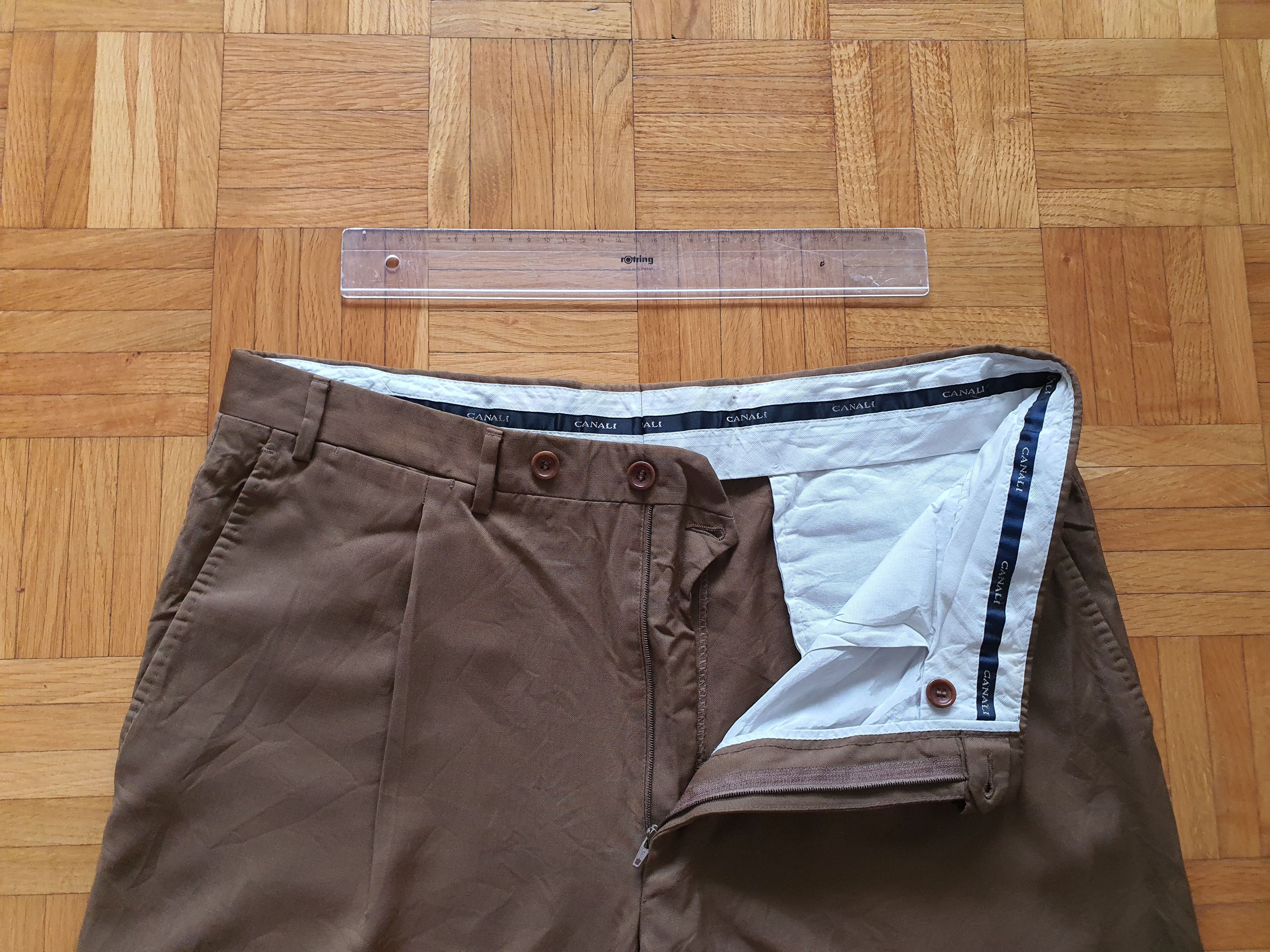Canali Vintage Pants Trousers - Light, Pleated - Sz EU IT 52, W36 Size 36S - 4 Thumbnail