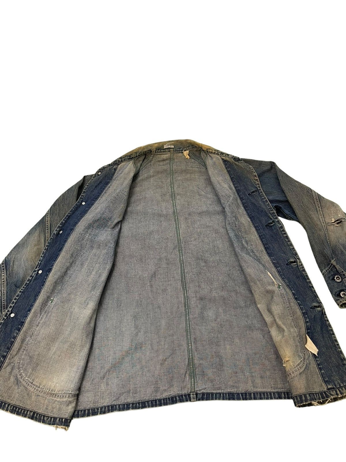 Sugar Cane Damaged Faded Sugar Canes Chore Jacket Distress Denim 5🟩8 Size US L / EU 52-54 / 3 - 16 Thumbnail