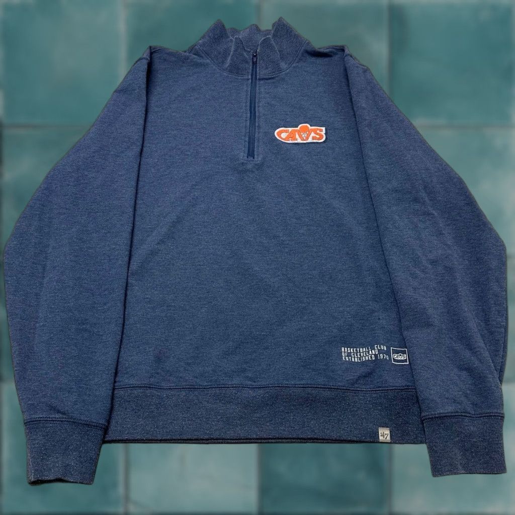 47 47 Brand Cleveland Cavaliers Cavs Blue Mens M 1/4 Zip Pullover Sweatshirt Size US M / EU 48-50 / 2 - 1 Thumbnail