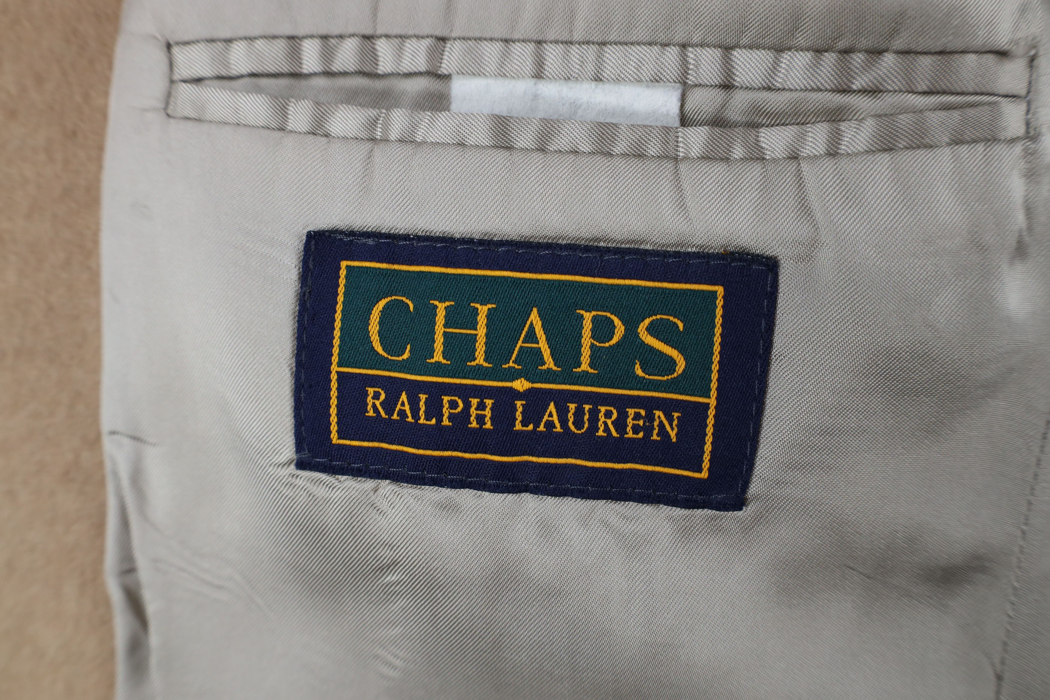 Ralph Lauren × Vintage Vintage 90s Chaps Ralph Lauren Camel Hair Blazer Suit Jacket Size US L / EU 52-54 / 3 - 9 Thumbnail