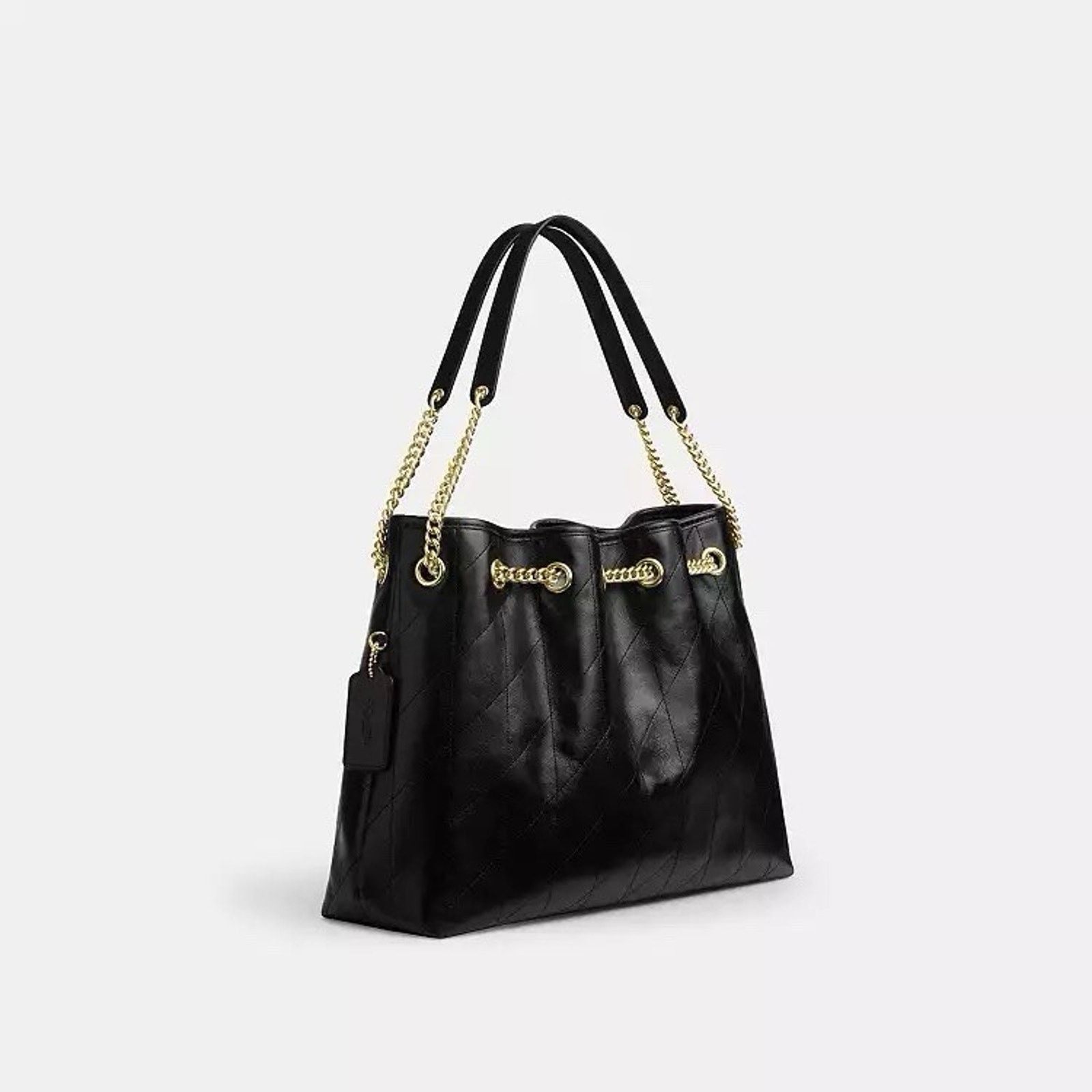 Coach NWT COACH Evelyn Shoulder Bag Leather Gold/Black CDR00 Size ONE SIZE - 11 Thumbnail