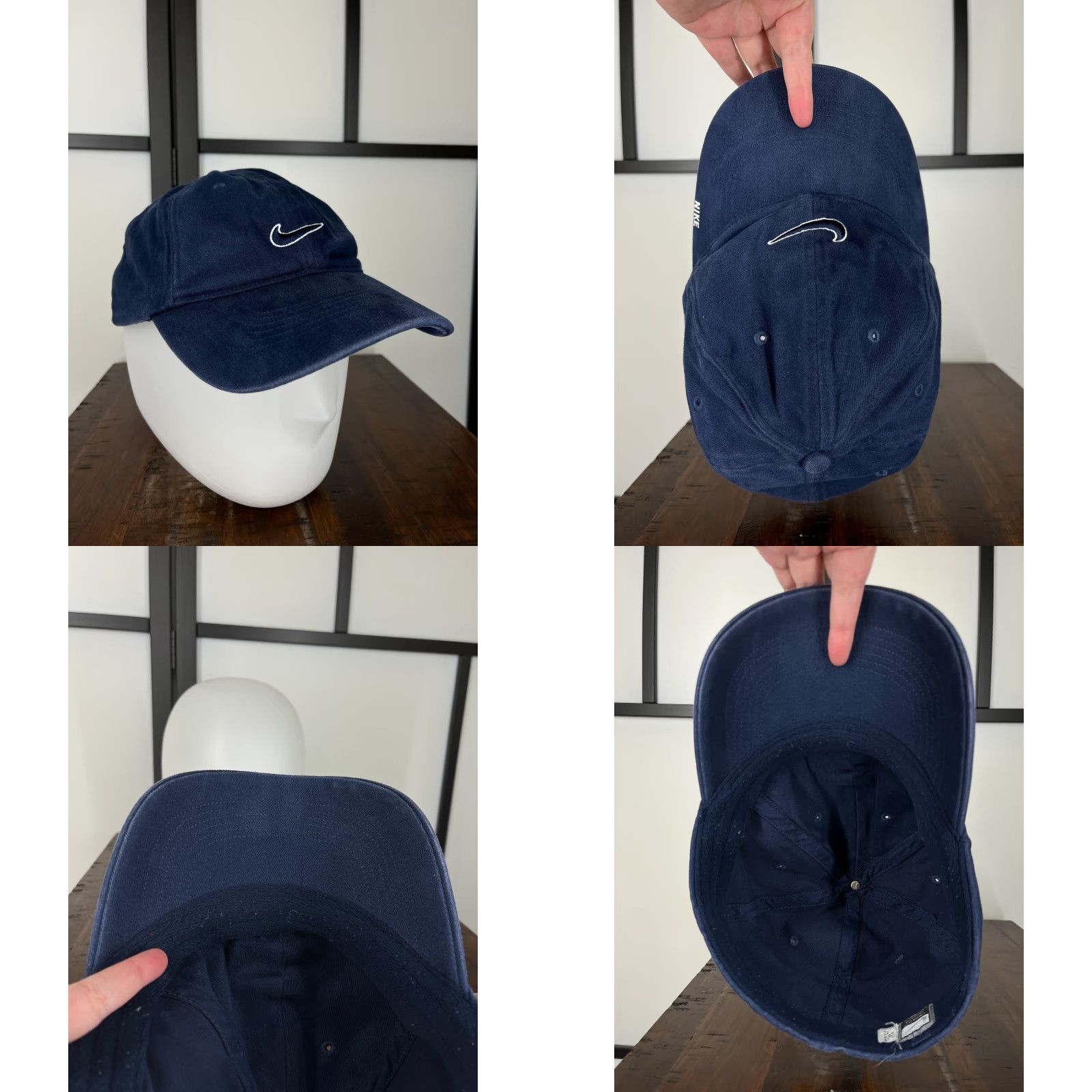 Nike Nike Hat Cap Fitted Adult One Size Blue Swoosh Stretch Golf Golfer Cotton Blend Size ONE SIZE - 8 Thumbnail