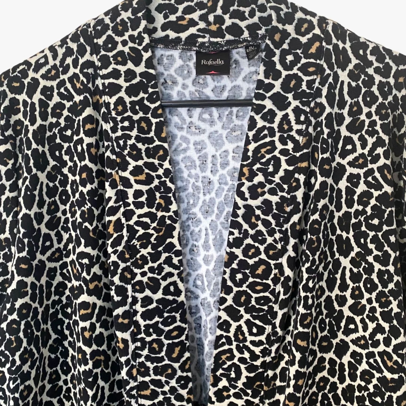 Vintage Rafaella Open Front Leopard Print Cardigan Sweater Womens XL Black Brown Casual Size XL / US 12-14 / IT 48-50 - 5 Thumbnail