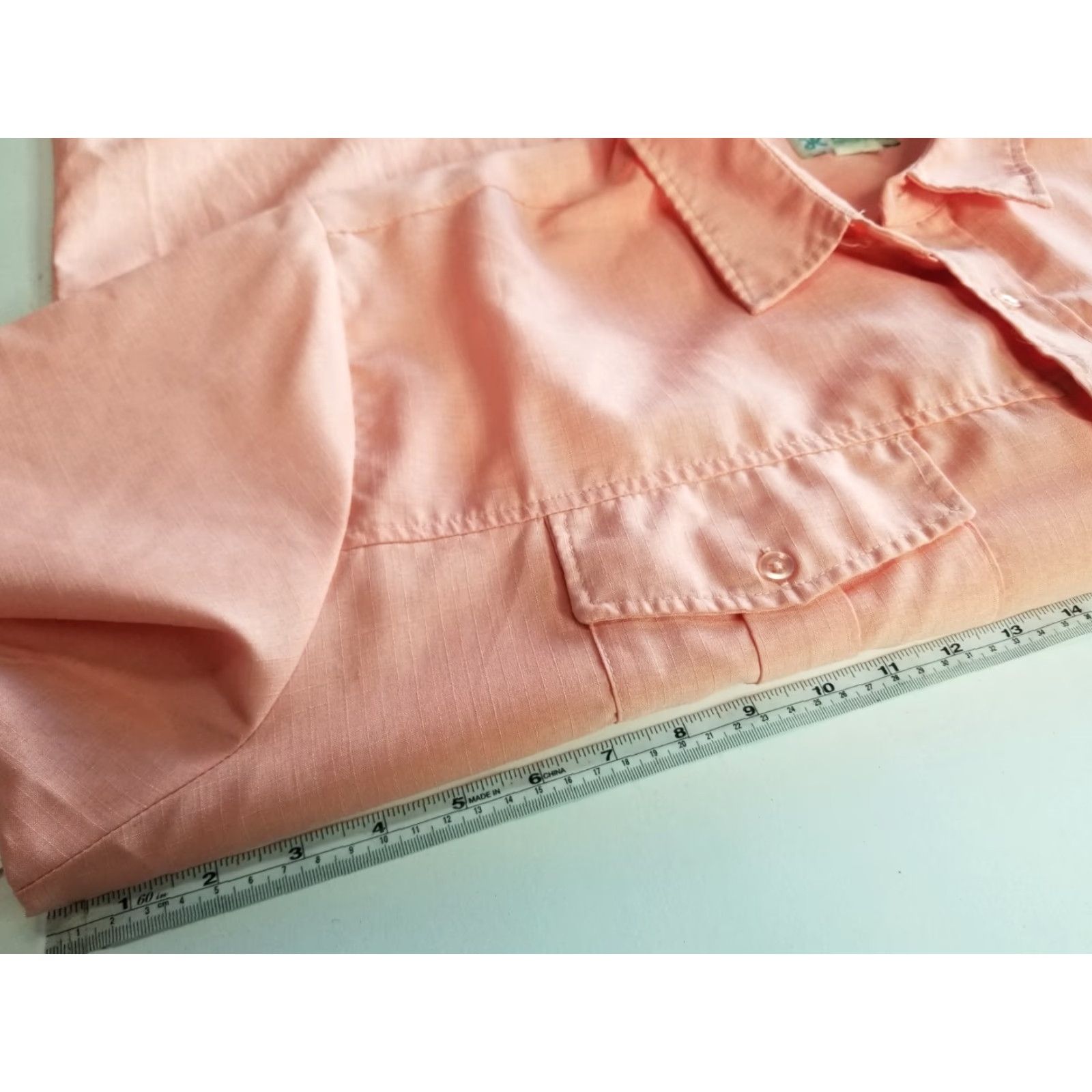 Haband VINTAGE Haband Shirt Mens 2XL Short Sleeve Button-Up Peach Linen Blend Lightweight Casual Buttons Pocket Collared Regular Mens Size US XXL / EU 58 / 5 - 3 Thumbnail