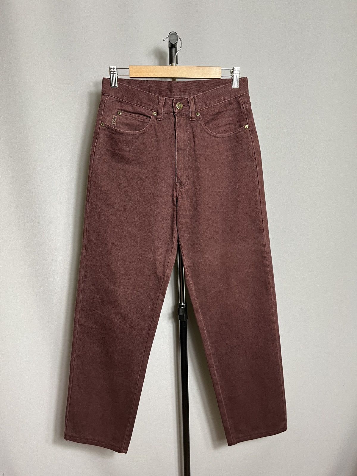 Yves Saint Laurent yves saint laurent denim brown burgundy vintage 90s 30x34 Size US 30 / EU 46 - 1 Thumbnail