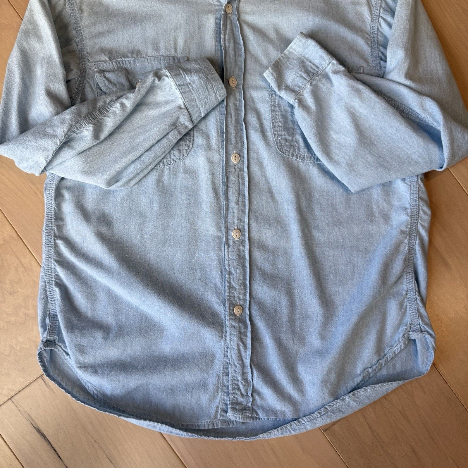 Polo Ralph Lauren × Vintage Vintage Polo Ralph Lauren Chambray Shirt Wmn 12 Blue Light Size XL / US 12-14 / IT 48-50 - 5 Thumbnail