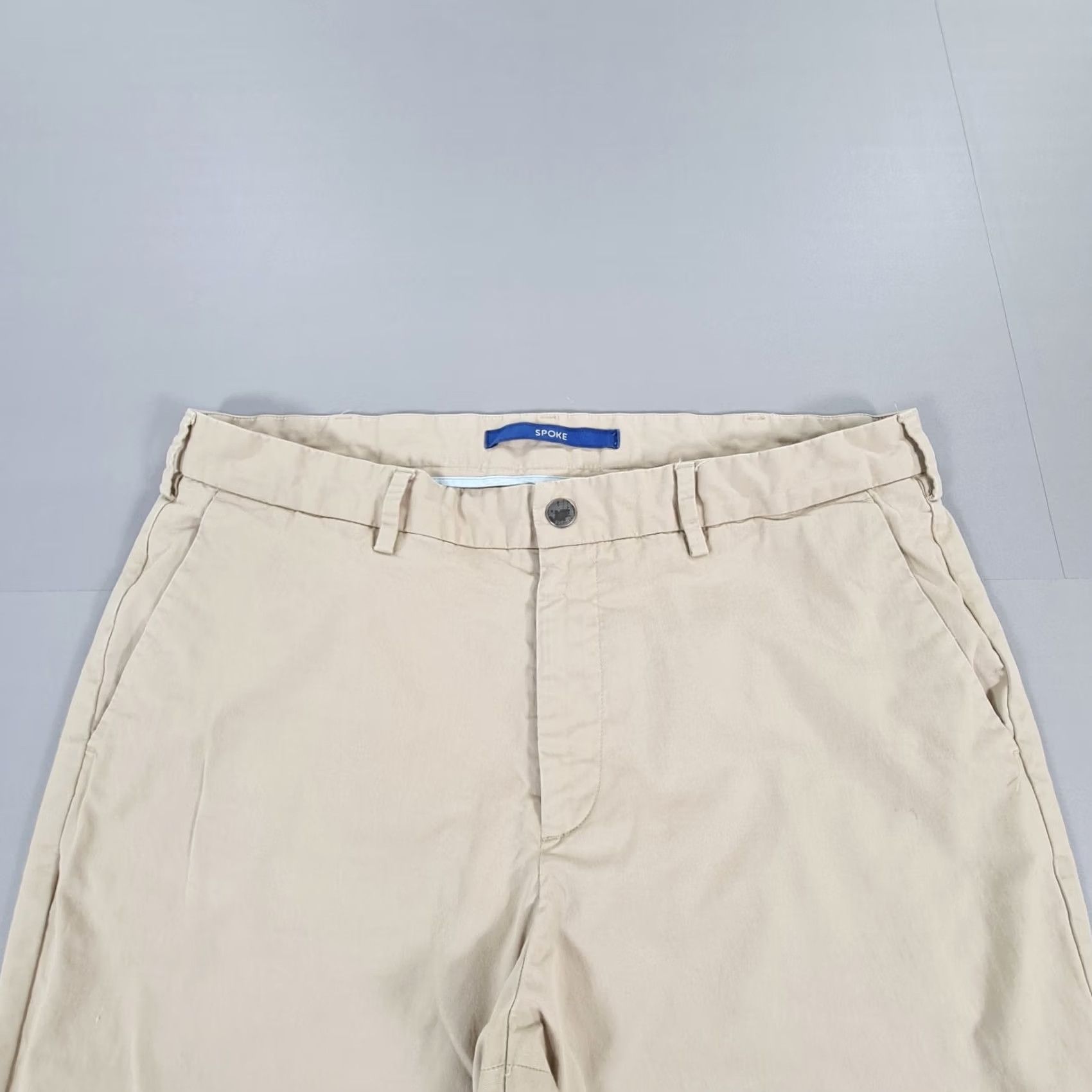 Vintage Spoke Mens Chino Trousers Beige W36 L31 Slim Fit Stretch Pants Chino Trousers Mens Beige W36 L31 Stretch Pockets ZIP Fly Size US 36 / EU 52 - 2 Thumbnail