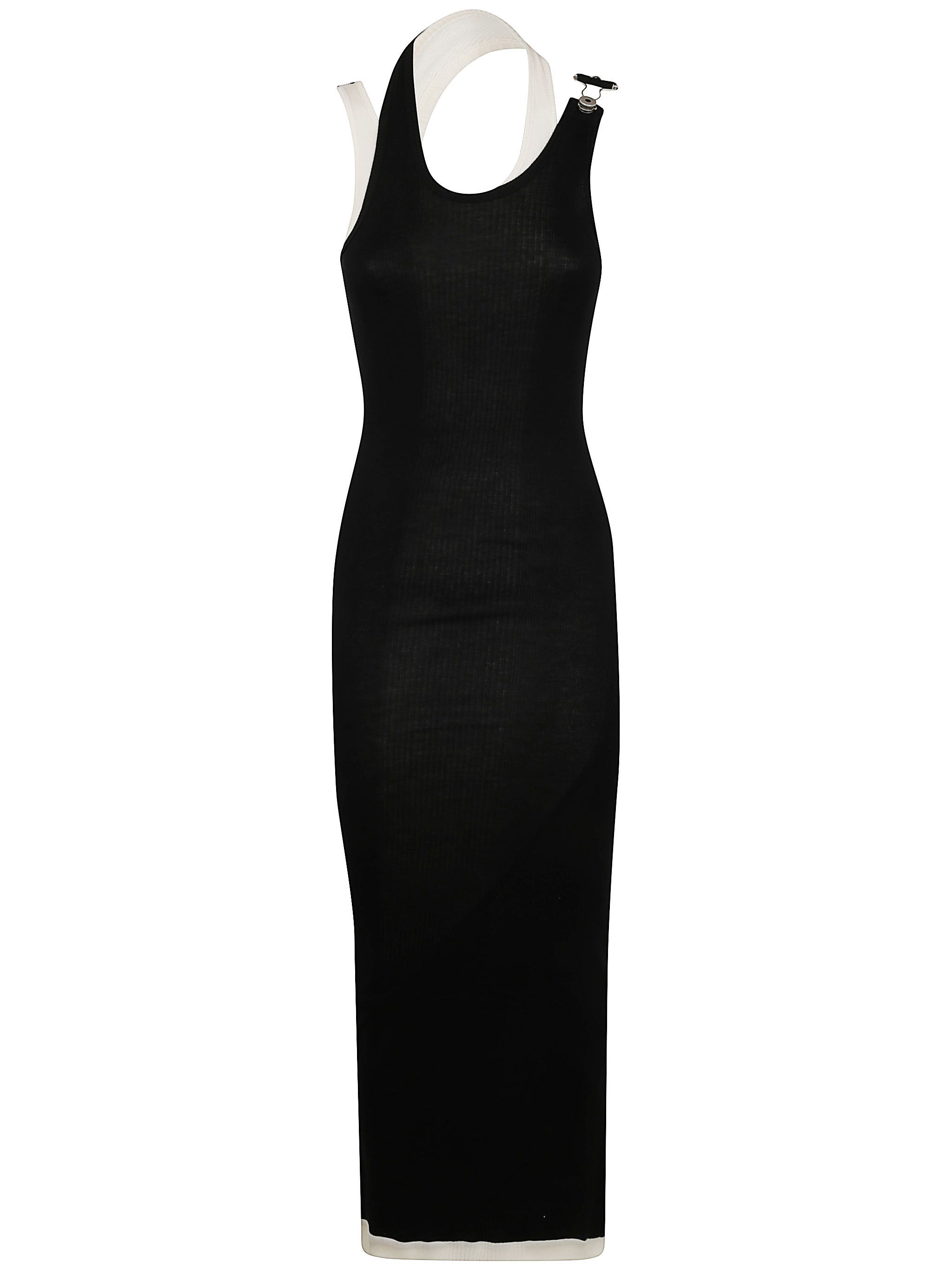 COTTON RIBBED TWISTED DOUBLE LAYER SLEEVELESS DRESS