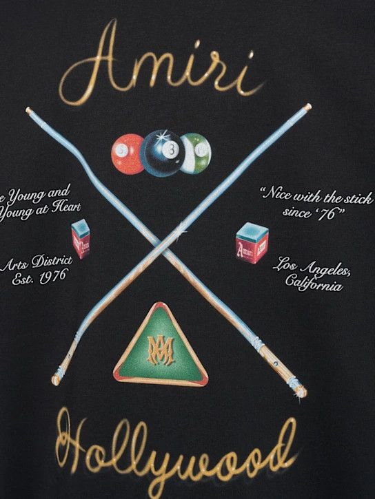 Amiri o1lsvrm0425 Pool Cue Cotton T-Shirt in Black Size US M / EU 48-50 / 2 - 5 Thumbnail