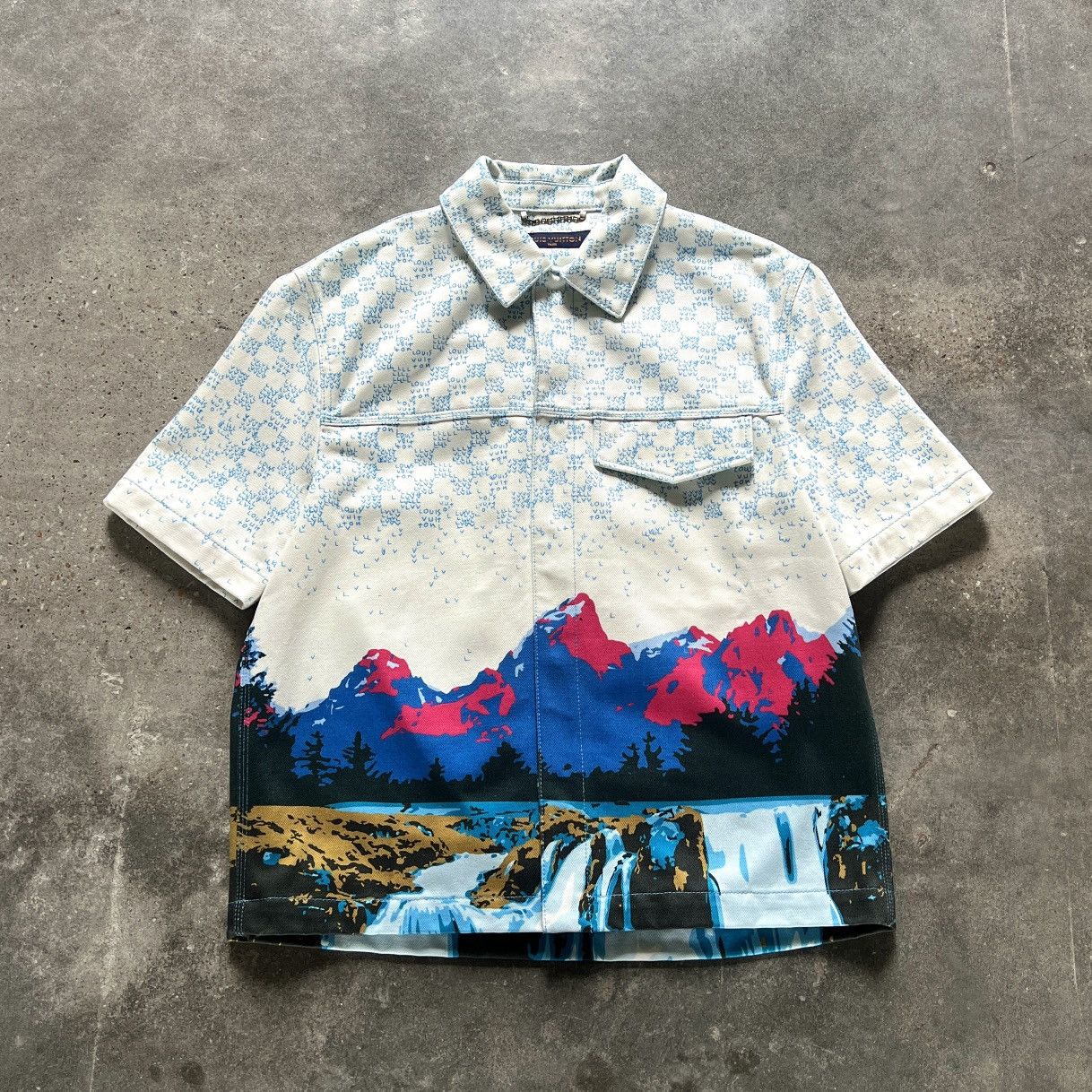 Louis Vuitton × Virgil Abloh 22AW Louis Vuitton Short Sleeve Denim Jacket Size US L / EU 52-54 / 3 - 1 Thumbnail