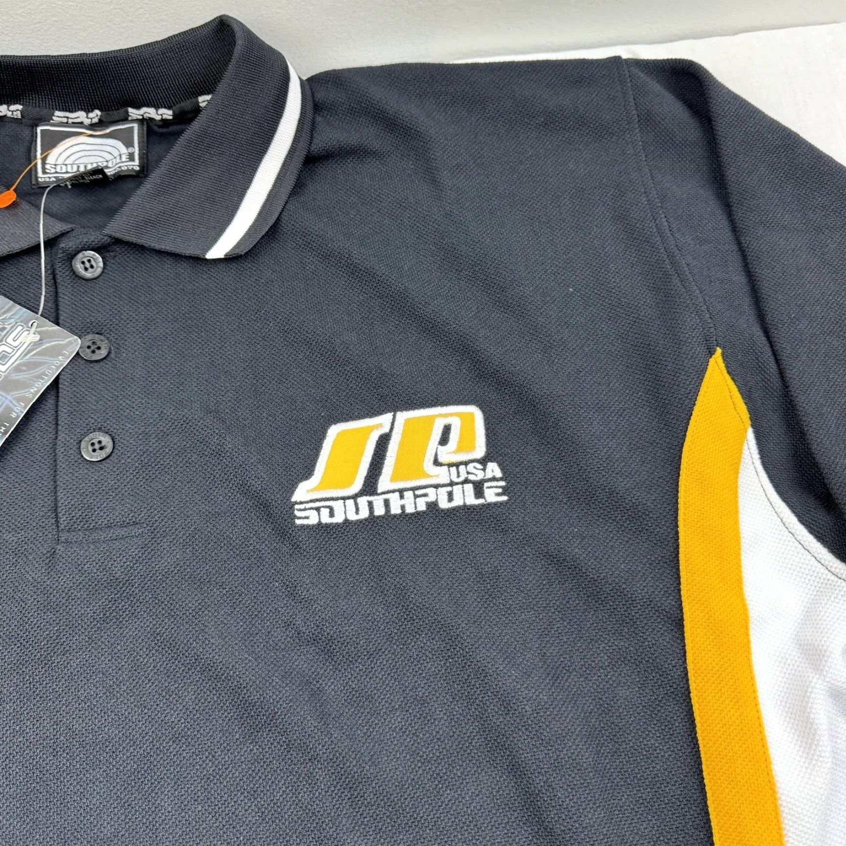 Southpole VINTAGE Southpole Polo Shirt Men XL Black Heavyweight Y2K 2000s Size US XL / EU 56 / 4 - 3 Thumbnail