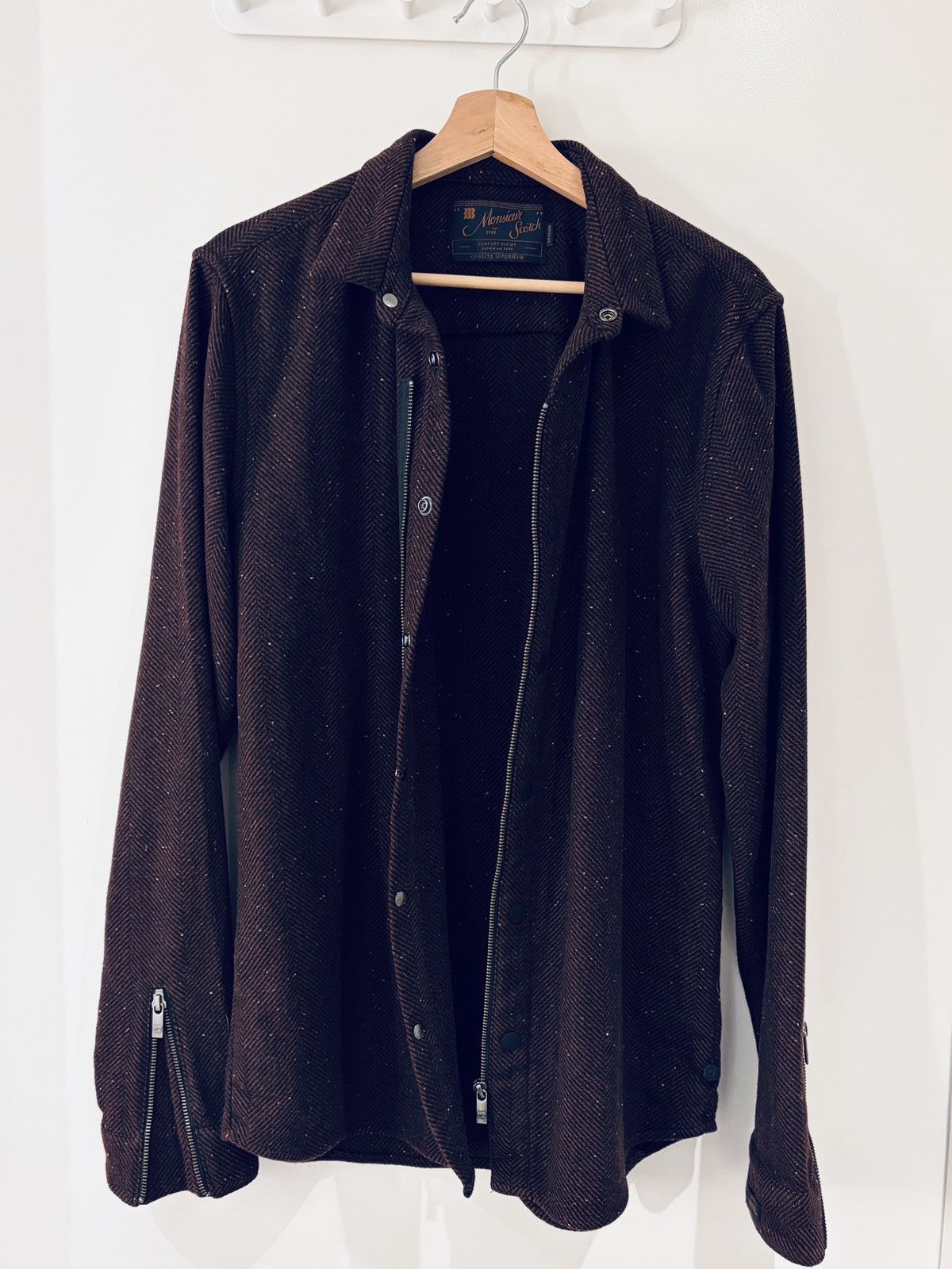 Scotch & Soda Scotch & Soda Monsieur Herringbone Wool Shacket Size US M / EU 48-50 / 2 - 1 Thumbnail