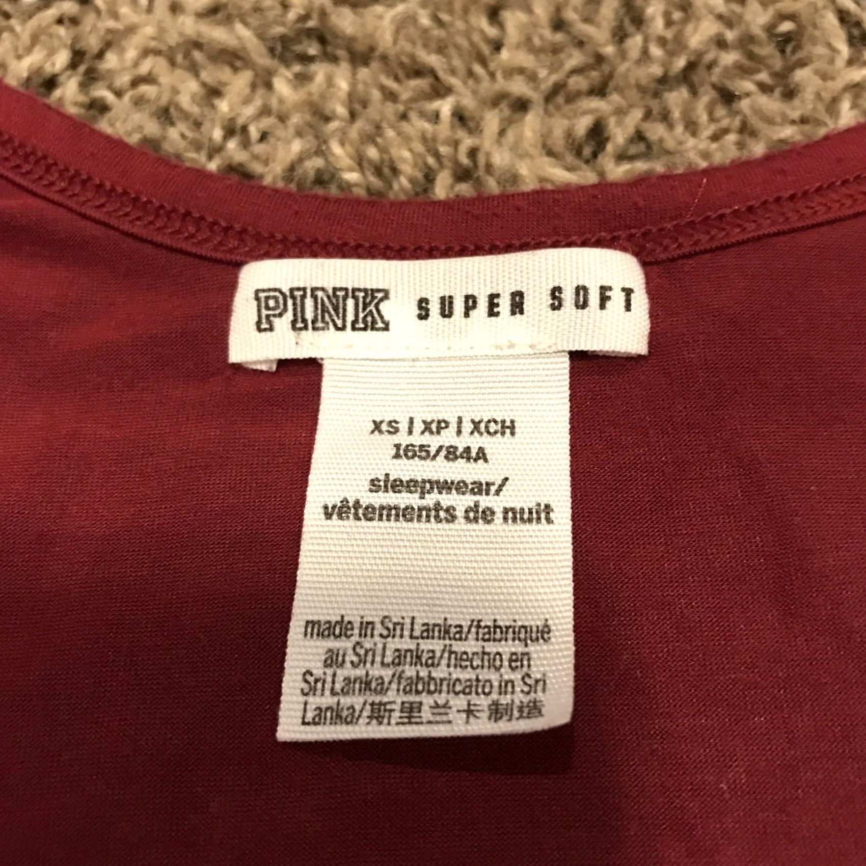 Pinko Victoria Secret PINK Sleep Top Womans XS Red Modal Blend B4 Size XS / US 0-2 / IT 36-38 - 2 Thumbnail