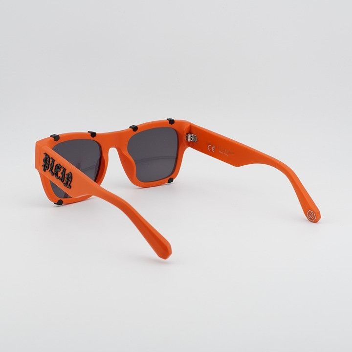 Philipp Plein Philipp Plein SPP042W V47F Sunglasses Orange Square Frame Size ONE SIZE - 5 Thumbnail