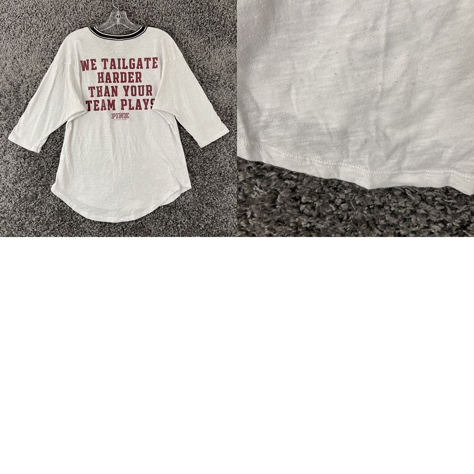 Victoria's Secret Victoria's Secret Blouse Women M White Sun Devils Studded 3/4 Sleeve V-Neck Womens Size M / US 6-8 / IT 42-44 - 8 Thumbnail