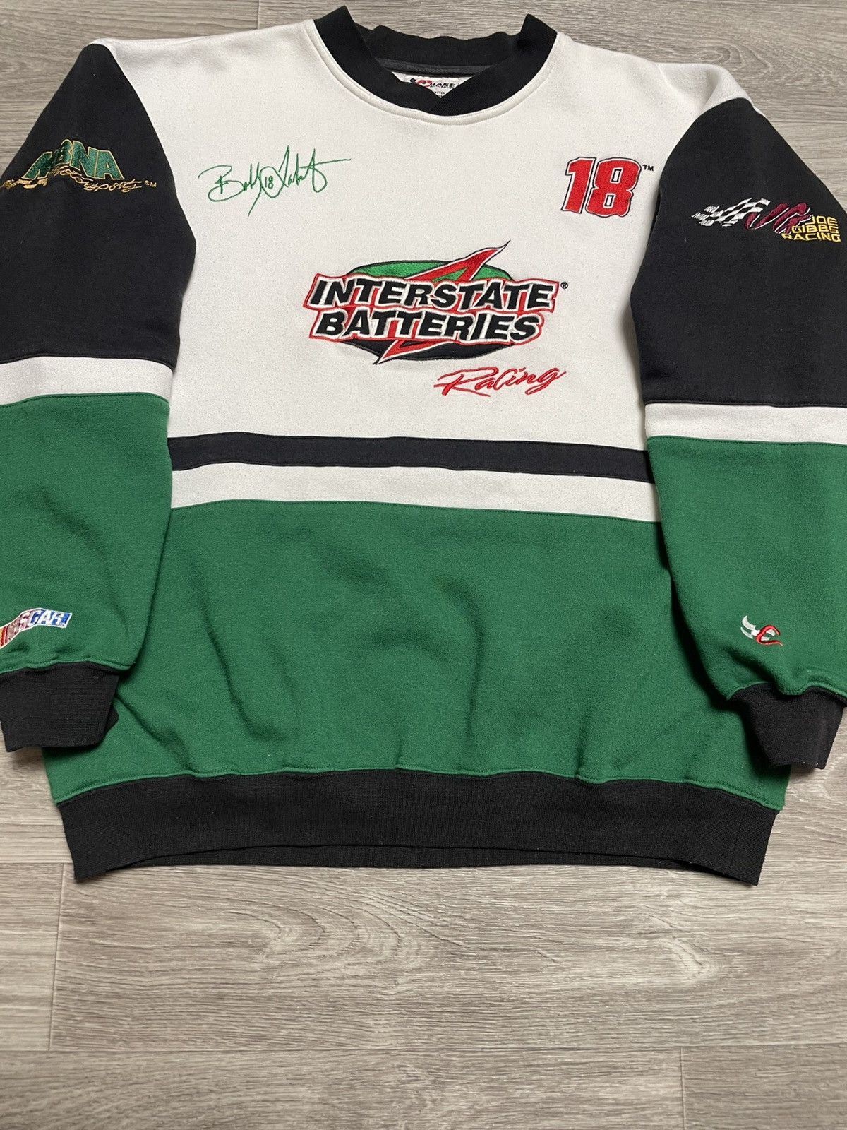 NASCAR Vintage 90s Nascar Interstate Batteries Racing Sweatshirt Size US L / EU 52-54 / 3 - 3 Thumbnail