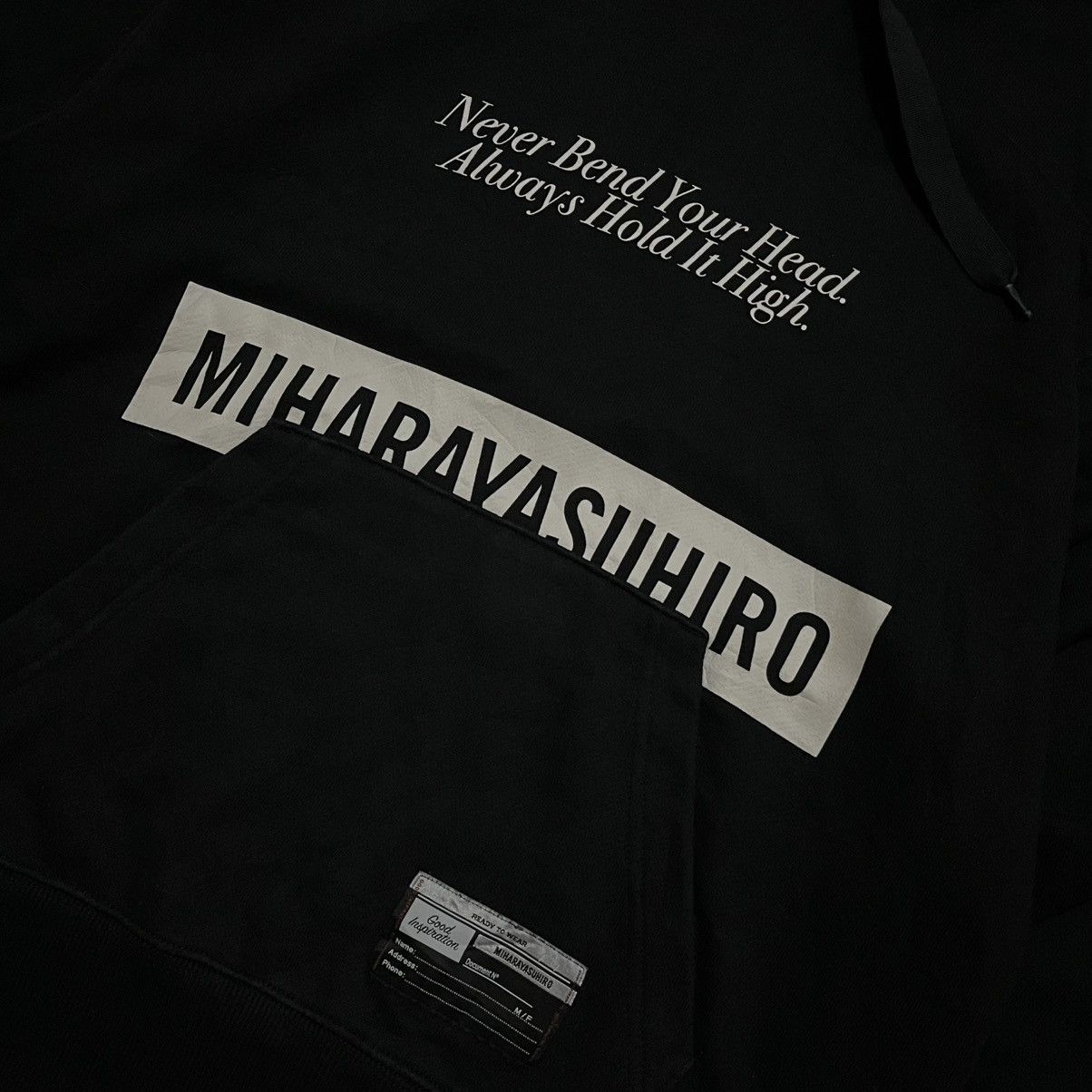 GU × Maison MIHARA YASUHIRO Miharayasuhiro Good Inspiration Spellout Pullover Hoodie Size US S / EU 44-46 / 1 - 7 Thumbnail