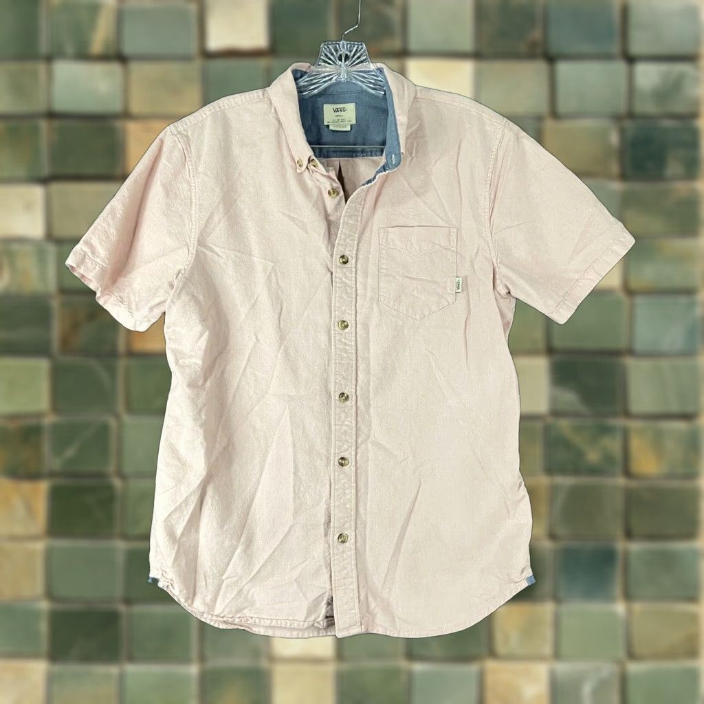 Vans Vans Men’s Small Pink Short Sleeve Button-Up Shirt Size US 29 - 1 Thumbnail