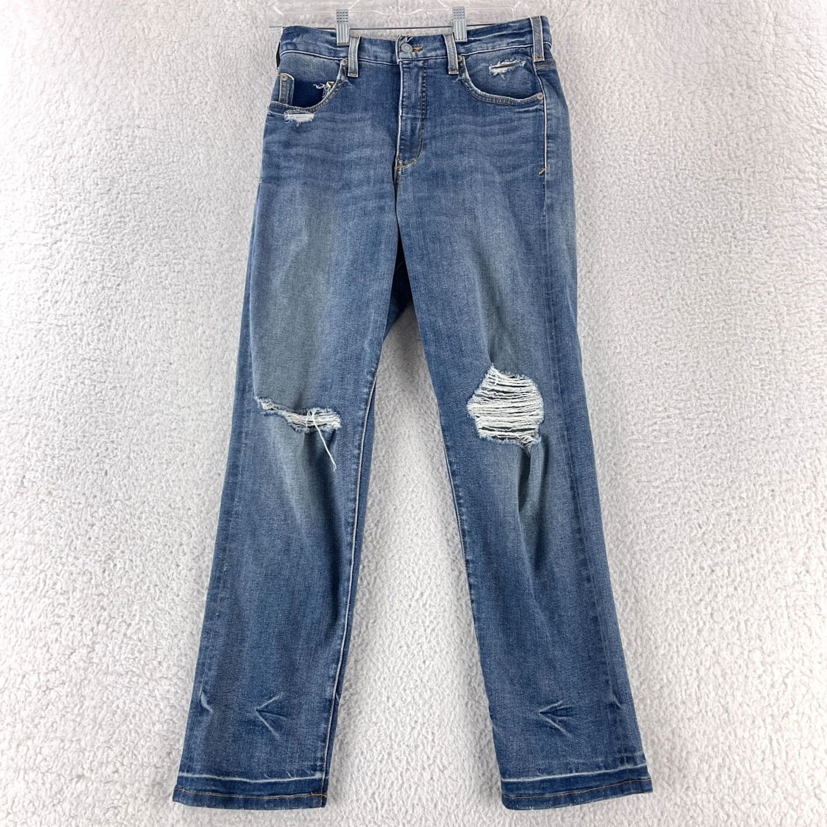 Vintage Pilcro Vintage Straight Jeans Womens Size 29 Blue Denim High-Rise Distressed Jeans Size 29" - 2 Thumbnail