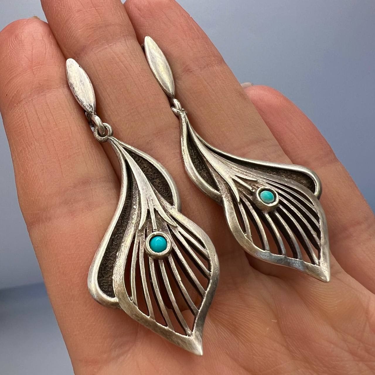 Jewelry x Vintage Ussr Sterling Silver 925 Drop Earrings Signed, Women's
