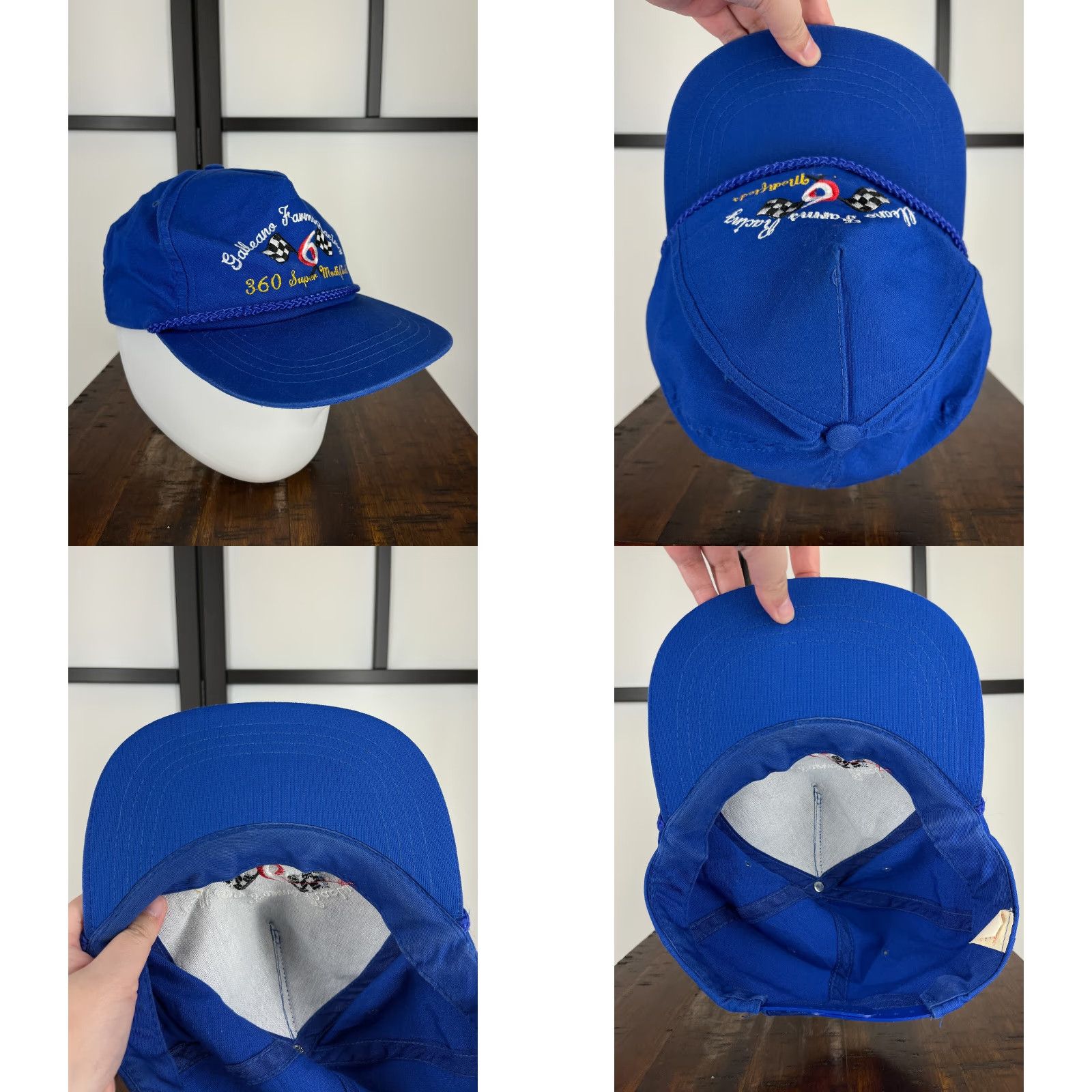 Vintage VINTAGE Galleano Farms Racing Hat Cap Snap Back Adult Blue 360 Super Modifieds #6 Cotton Size ONE SIZE - 8 Thumbnail