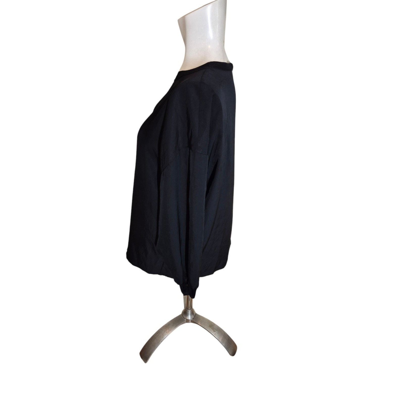Vince Vince Rib Trim Boat Neck Long Sleeve Top Japanese Fabric Bla Size M / US 6-8 / IT 42-44 - 8 Thumbnail