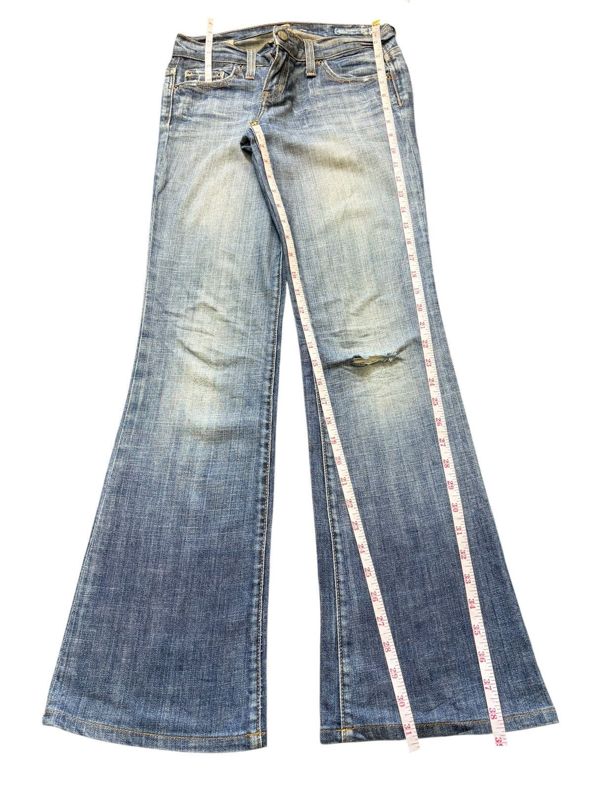 Diesel Vintage / Y2K Cult Blue Faded Wash Distress Flare Jeans Size 26" / US 2 / IT 38 - 7 Thumbnail