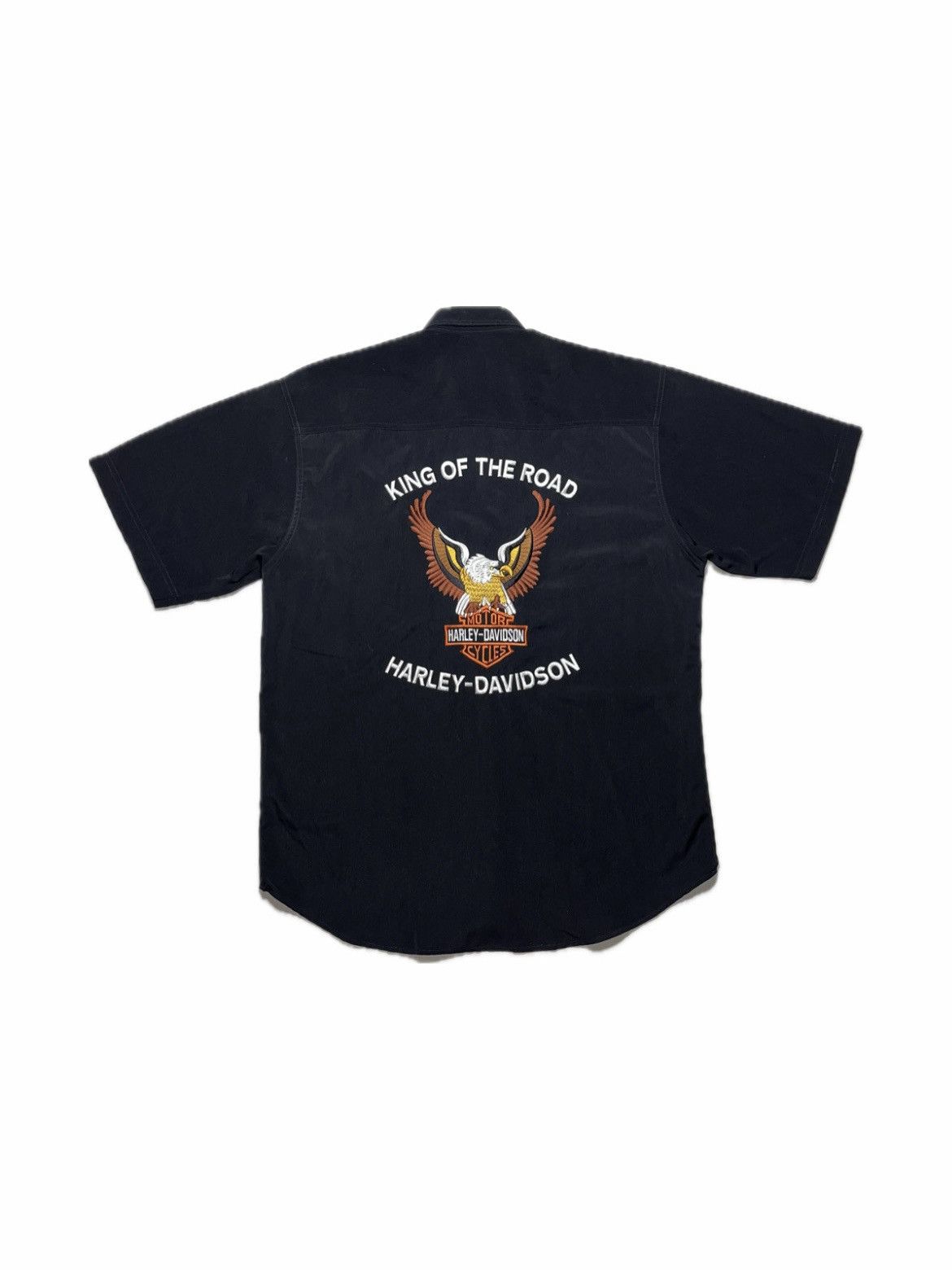 Harley Davidson Vintage 90’s Harley Davidson Embroidered Logo Eagle Shirt Size US XL / EU 56 / 4 - 1 Thumbnail