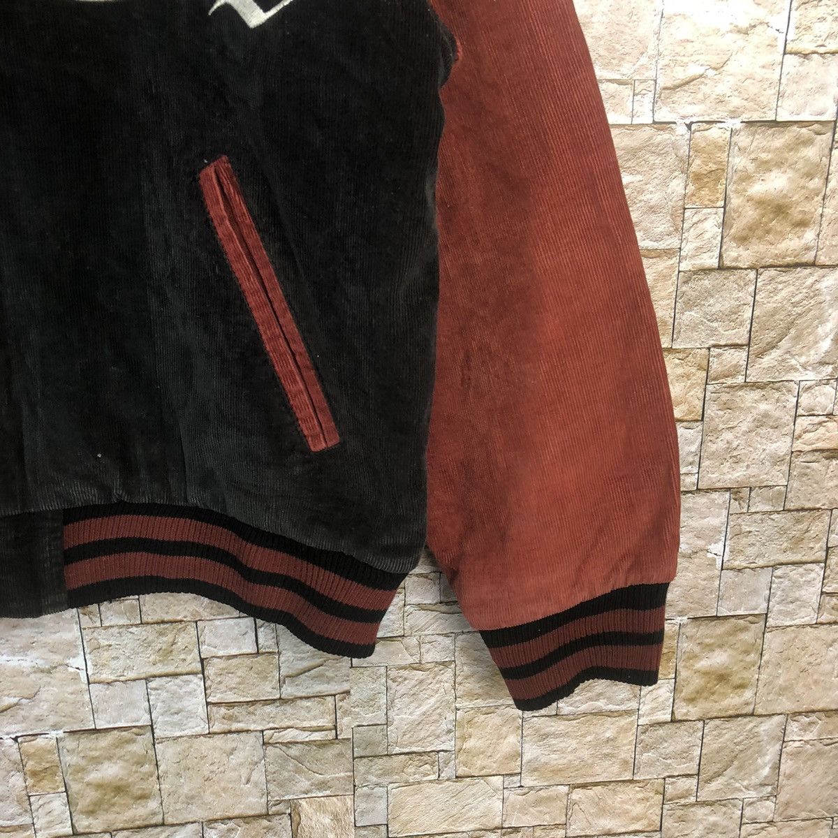 Japanese Brand DL Letter Red 4 Black/Maroon Bomber varsity Jacket #A4 Size US L / EU 52-54 / 3 - 8 Thumbnail