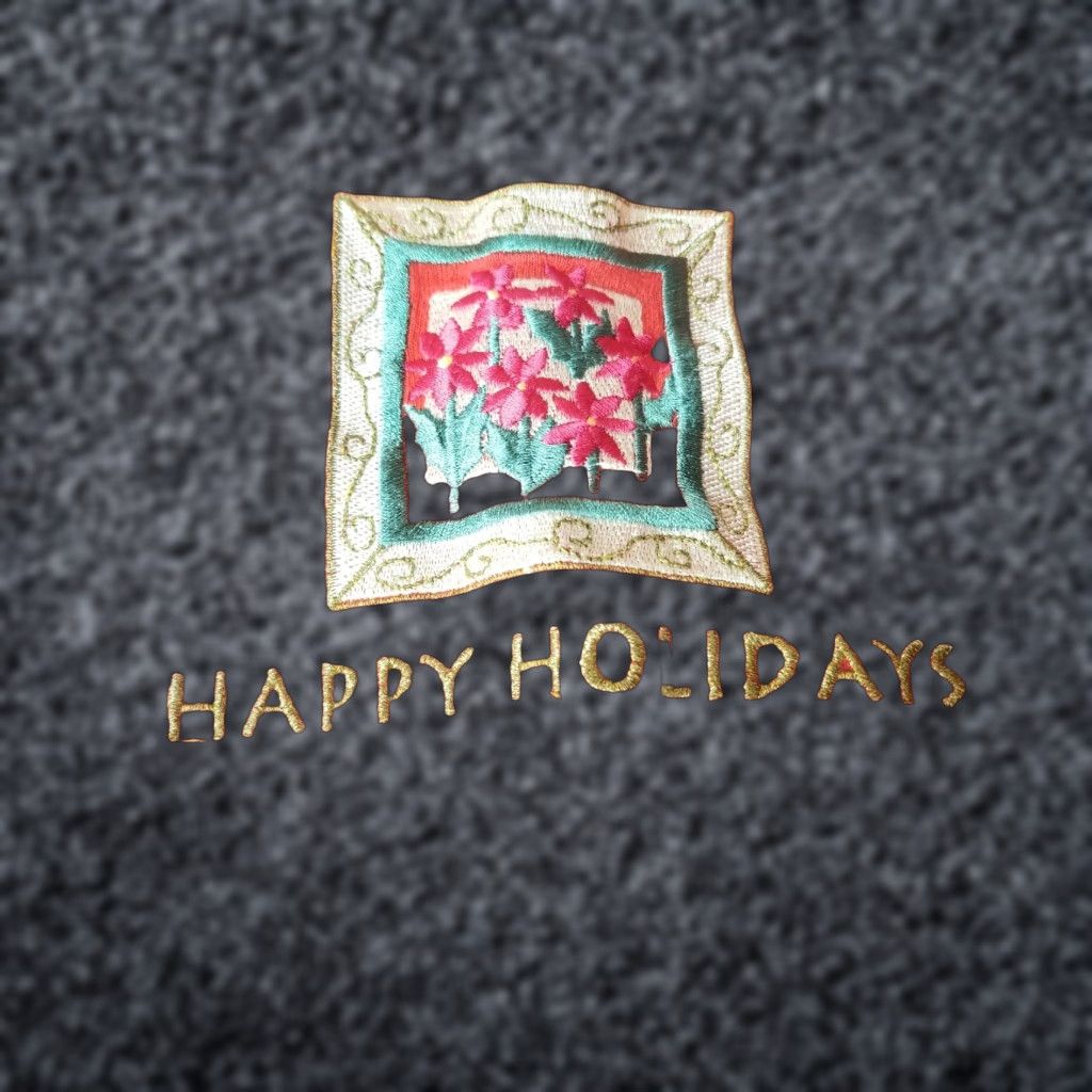 Fruit Of The Loom VINTAGE 90s Mens L Embroidered Christmas T Shirt Single Stitch Happy Holidays Shirt XL Red Mens Size US XL / EU 56 / 4 - 1 Thumbnail