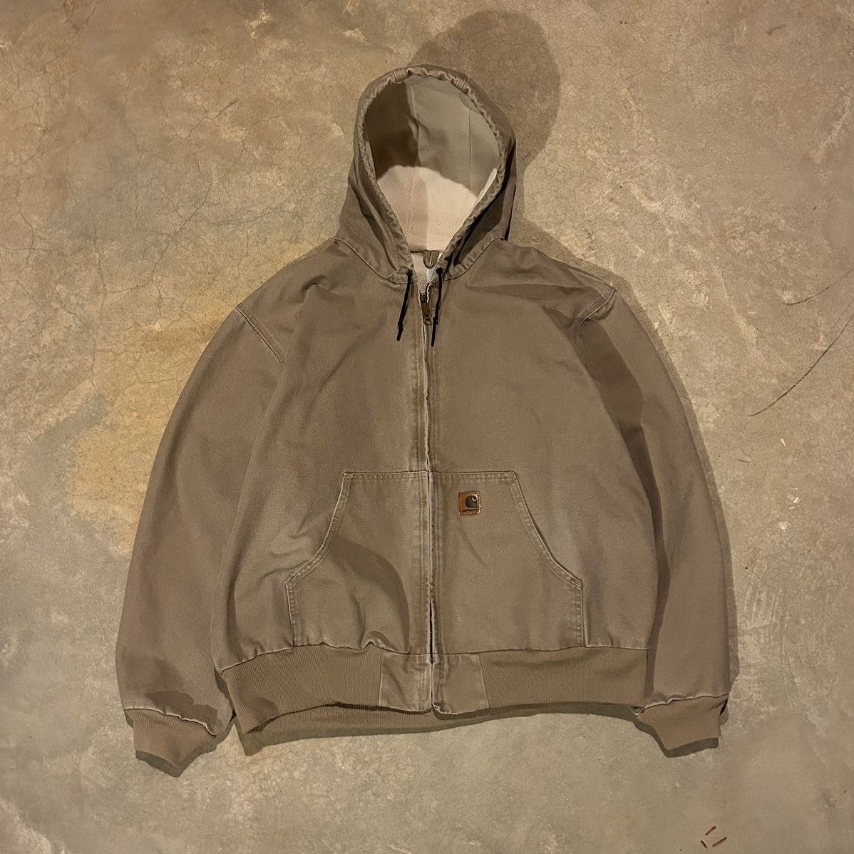 Image of Crazy Vintage Y2K Carhartt Thermal Lined Sand Work Jacket in Tan, Men's (Size 2XL)