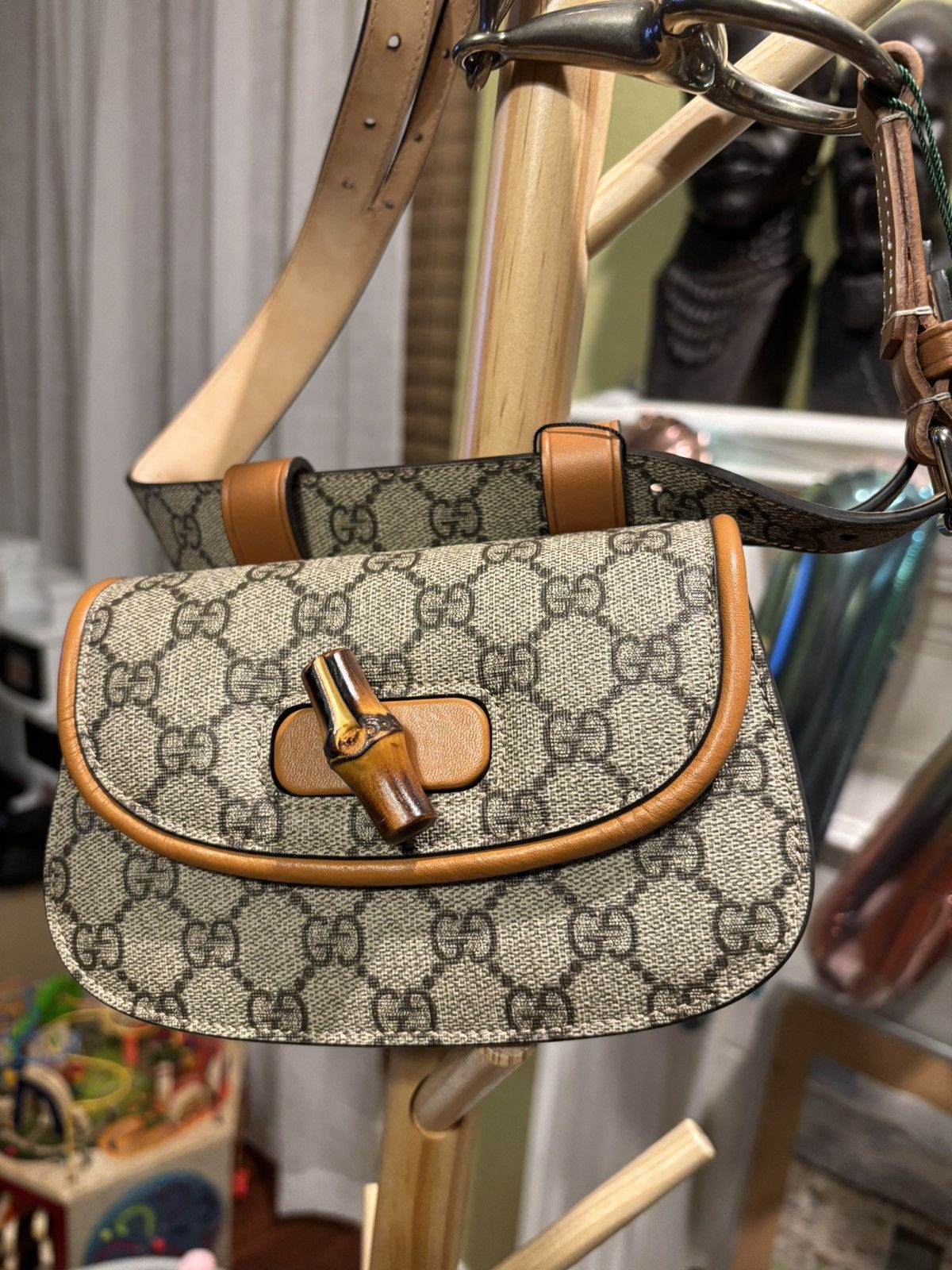 Gucci Gucci bamboo 1947 mini belt bag beige. Size ONE SIZE - 2 Thumbnail