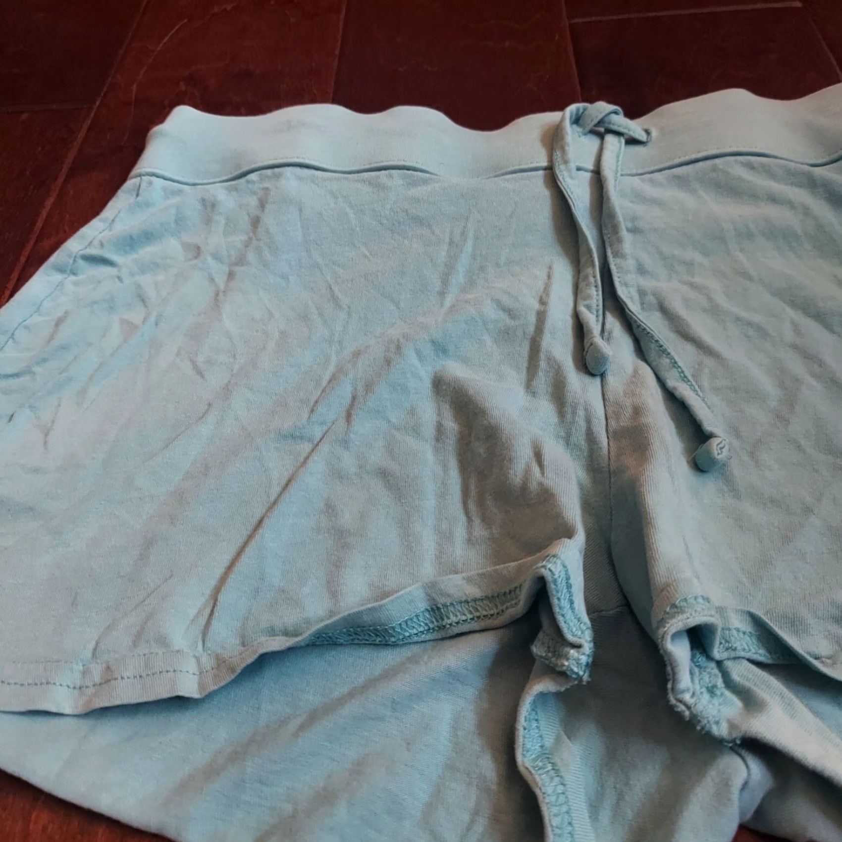 Vintage Kmart Women's Blue Drawstring Shorts - Size M - Cotton - Casual Travel - Solid Pattern - Regular - Women's Shorts - Blue - Drawstring - B616 Size 32" / US 10 / IT 46 - 5 Thumbnail