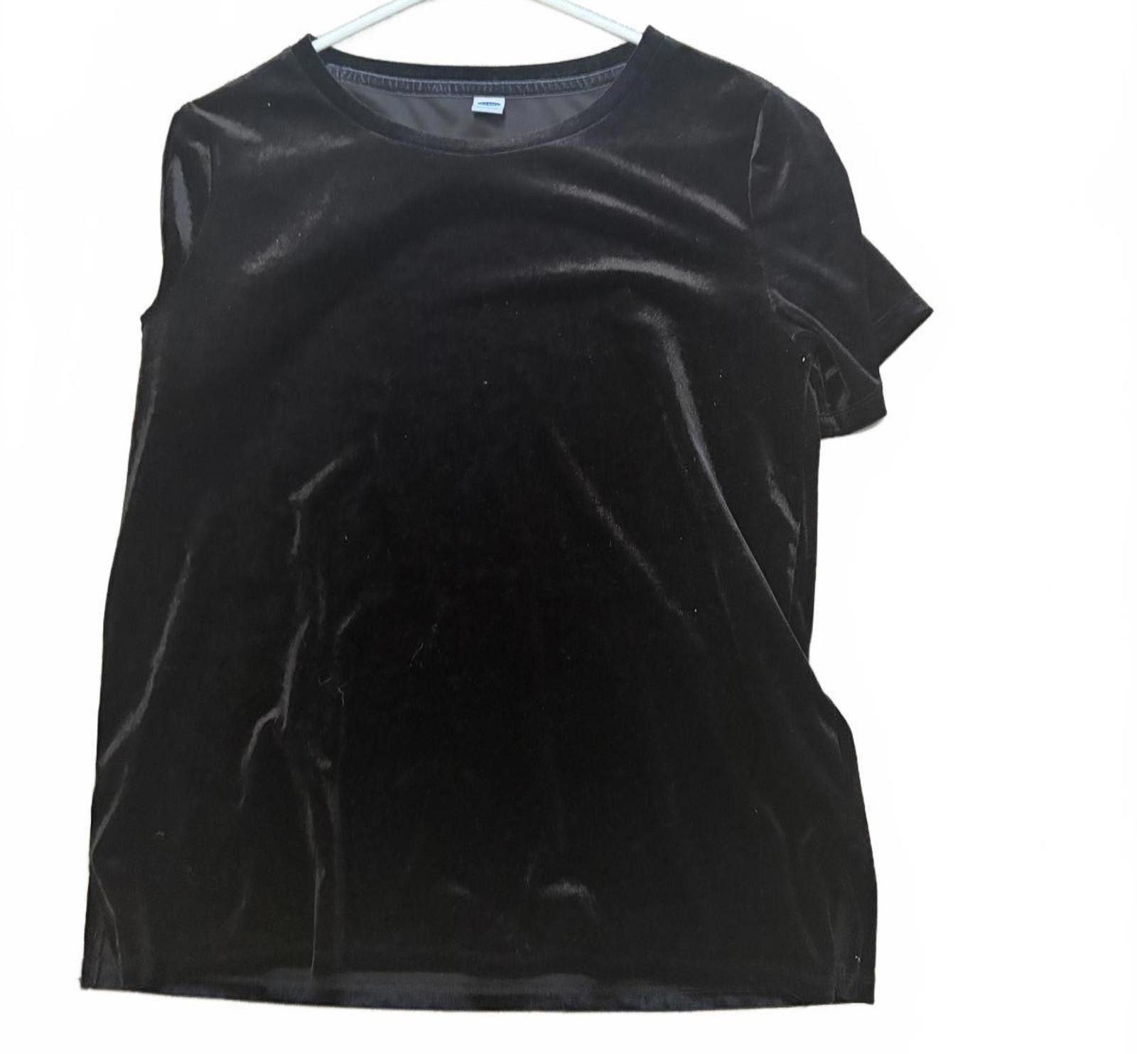 Old Navy Old Navy Black Velvet Short Sleeve Top Size Small Size S / US 4 / IT 40 - 3 Thumbnail