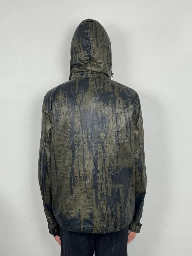 John Galliano SS2008 Galliano 2 in 1 Khaki Brown & Black Newspaper Windbreaker Jacket Size US M / EU 48-50 / 2 - 3 Thumbnail