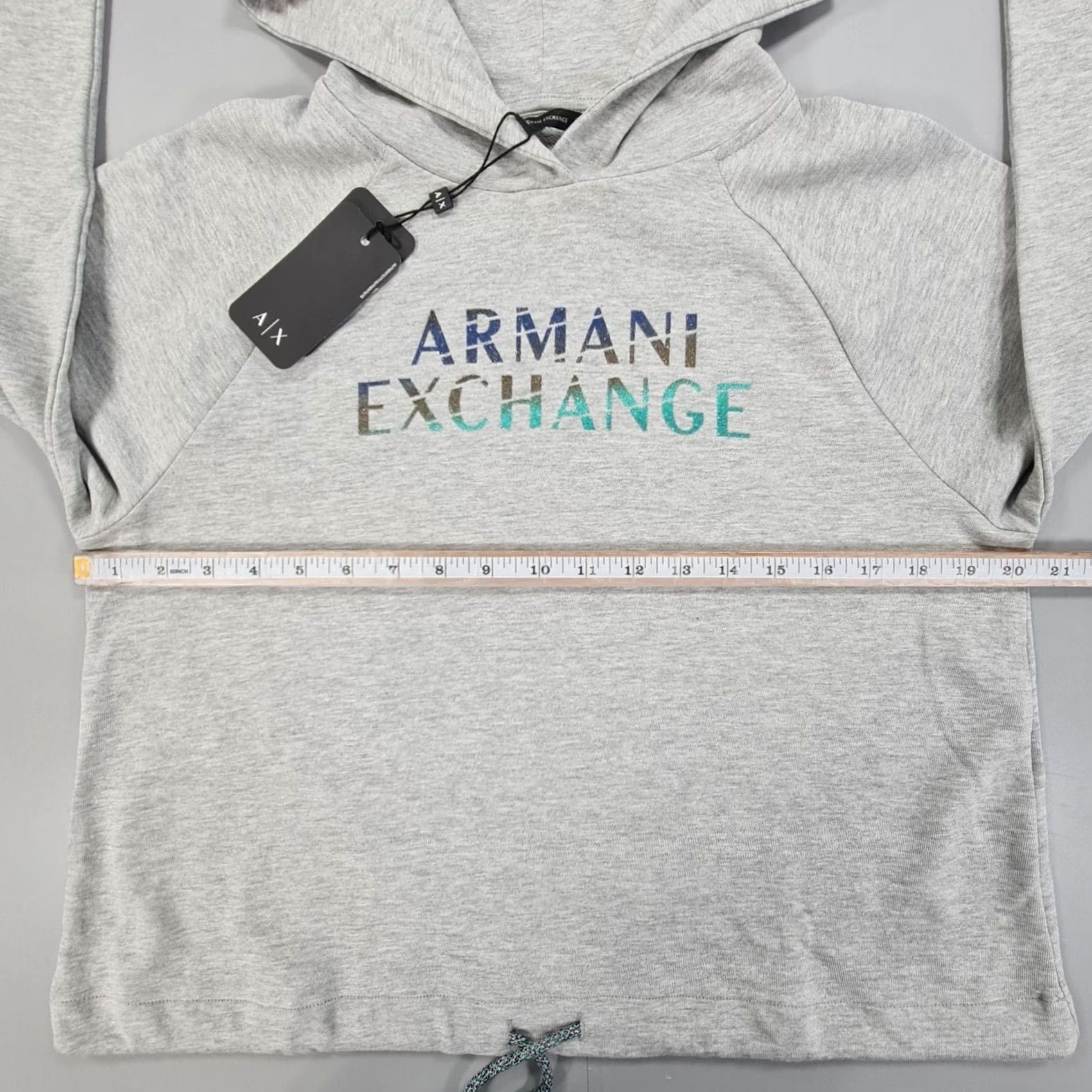 Armani Exchange Armani Exchange Womens Hoodie Grey Medium Cotton Logo Pullover Sweatshirt Size M / US 6-8 / IT 42-44 - 7 Thumbnail