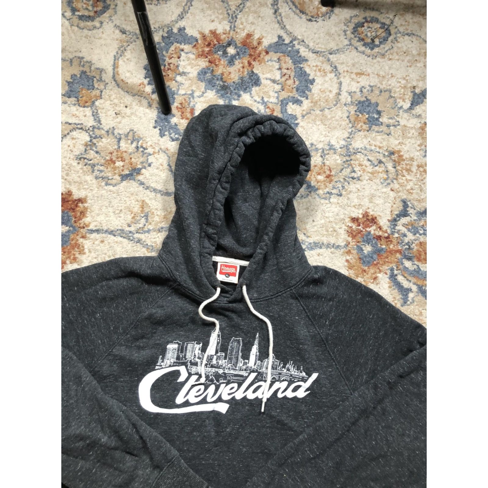 Vintage Homage Hoodie Sweatshirt Mens XL Charcoal Cleveland Skyline Graphic Pullover Size US XL / EU 56 / 4 - 6 Thumbnail