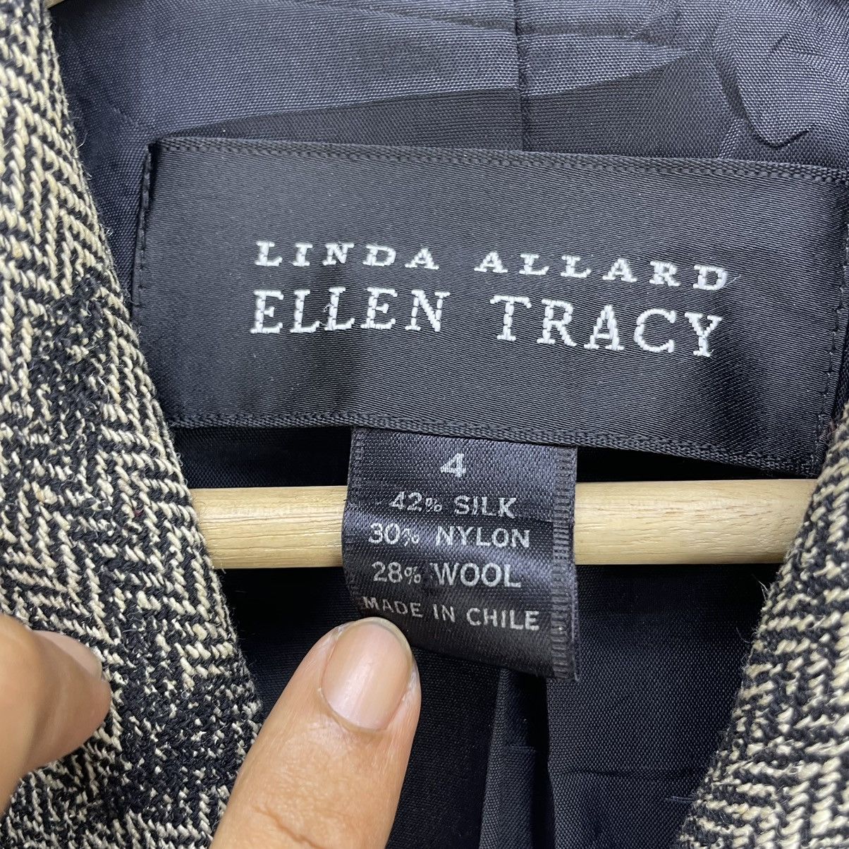 Ellen Tracy Rare Unique Design By Linda Allard Herringbone Silk Jacket Size S / US 4 / IT 40 - 6 Thumbnail
