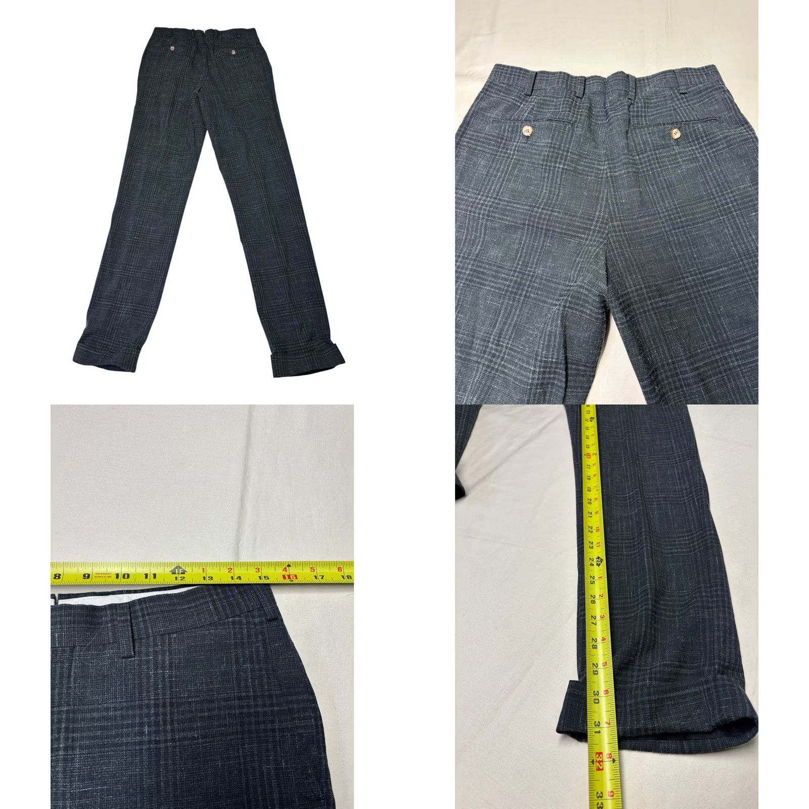 Suitsupply Suitsupply Suit 2 Piece Plaid Slim Wool Silk Linen 46 Regular Gray Men’s Formal Business Winter 30W 31L Size 46R - 10 Thumbnail