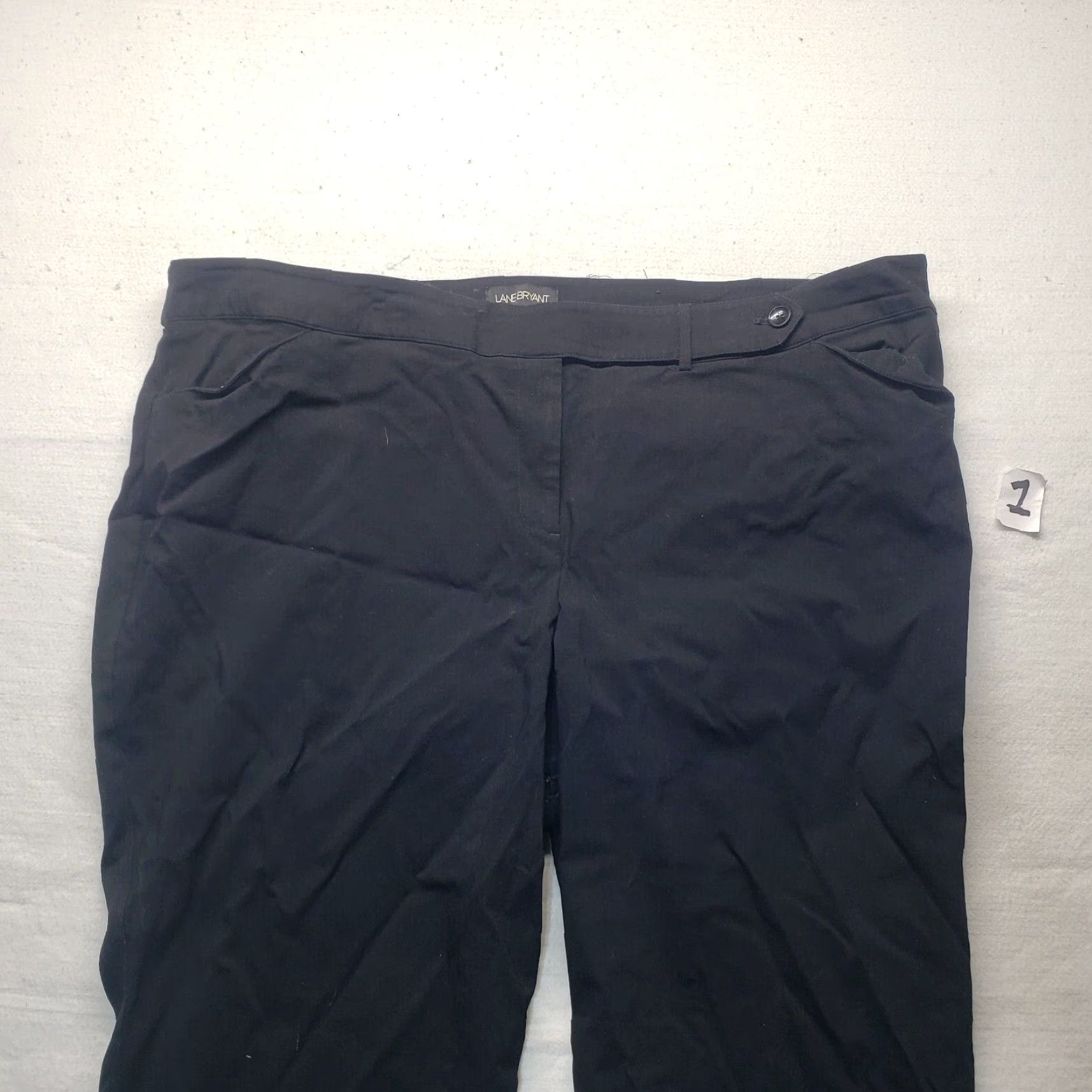 Vintage Lane Bryant Black Pants Career Stretch Trousers Front Pockets 28P Adult Women's Size 28" / US 6 / IT 42 - 2 Thumbnail