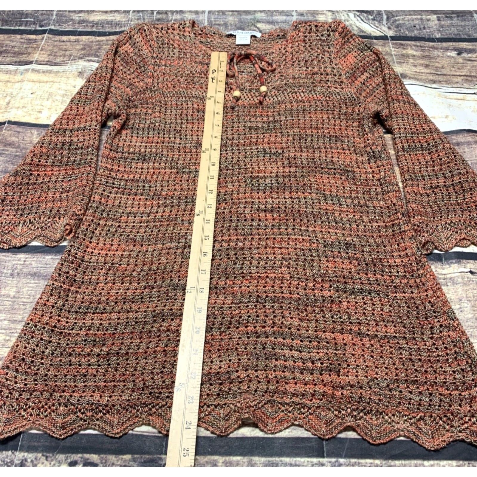 Vintage VINTAGE 99 Jane Street Womens Pullover Knit Sweater Large V-Neck Long Sleeve Salmon Size L / US 10 / IT 46 - 5 Thumbnail