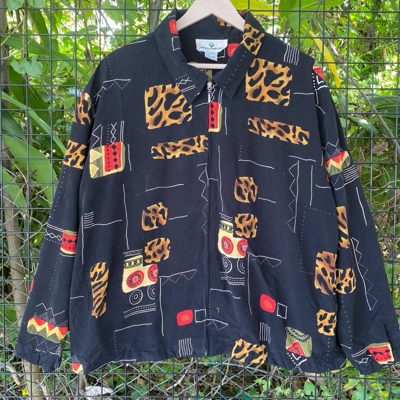 Designer × Vintage Vtg Erin Lindon Fullprint Baggy Zipper Flannel Jacket Size US L / EU 52-54 / 3 - 2 Thumbnail